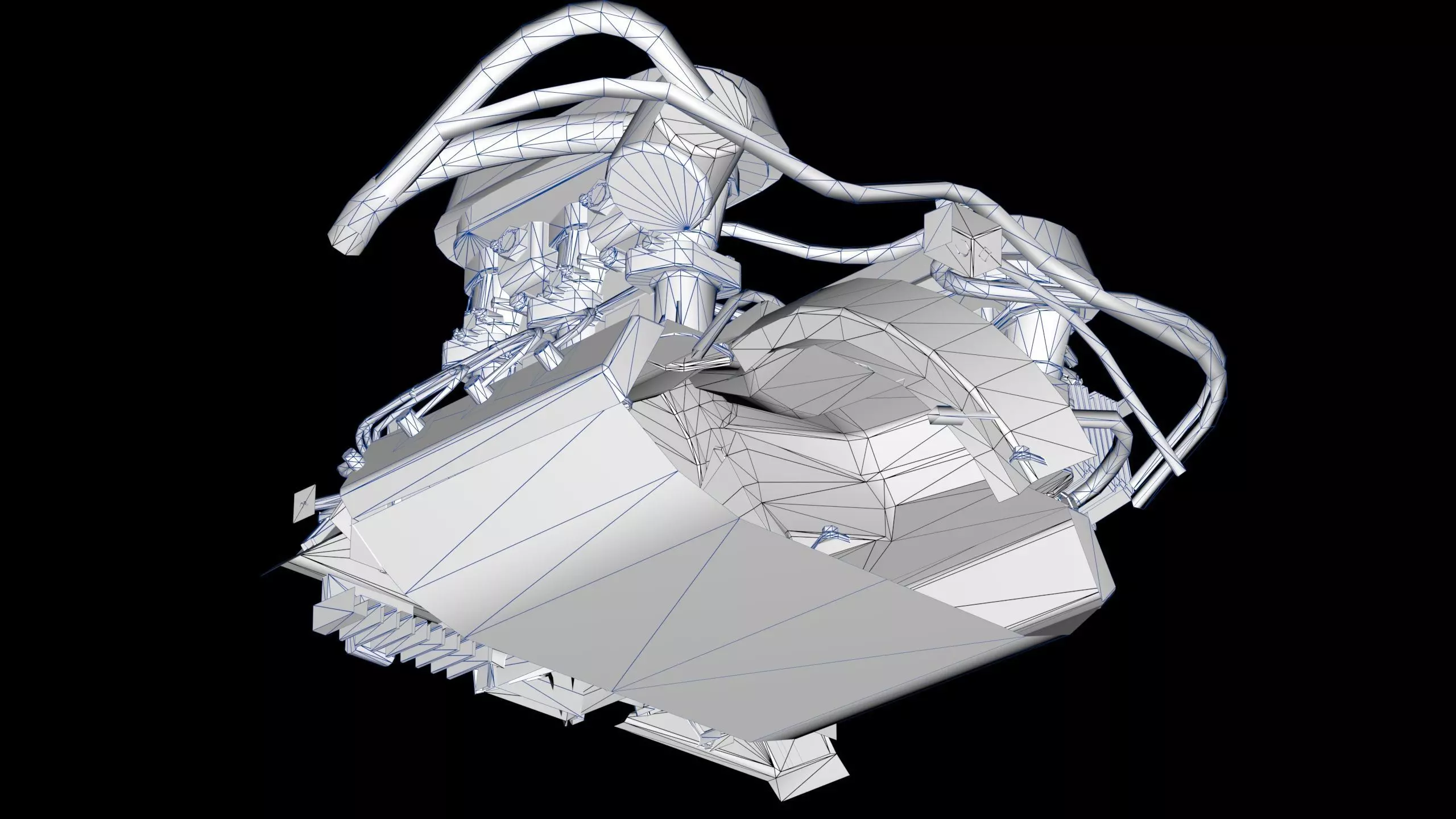 Flat Six Air Cooled Engine Low-poly 3D model_22