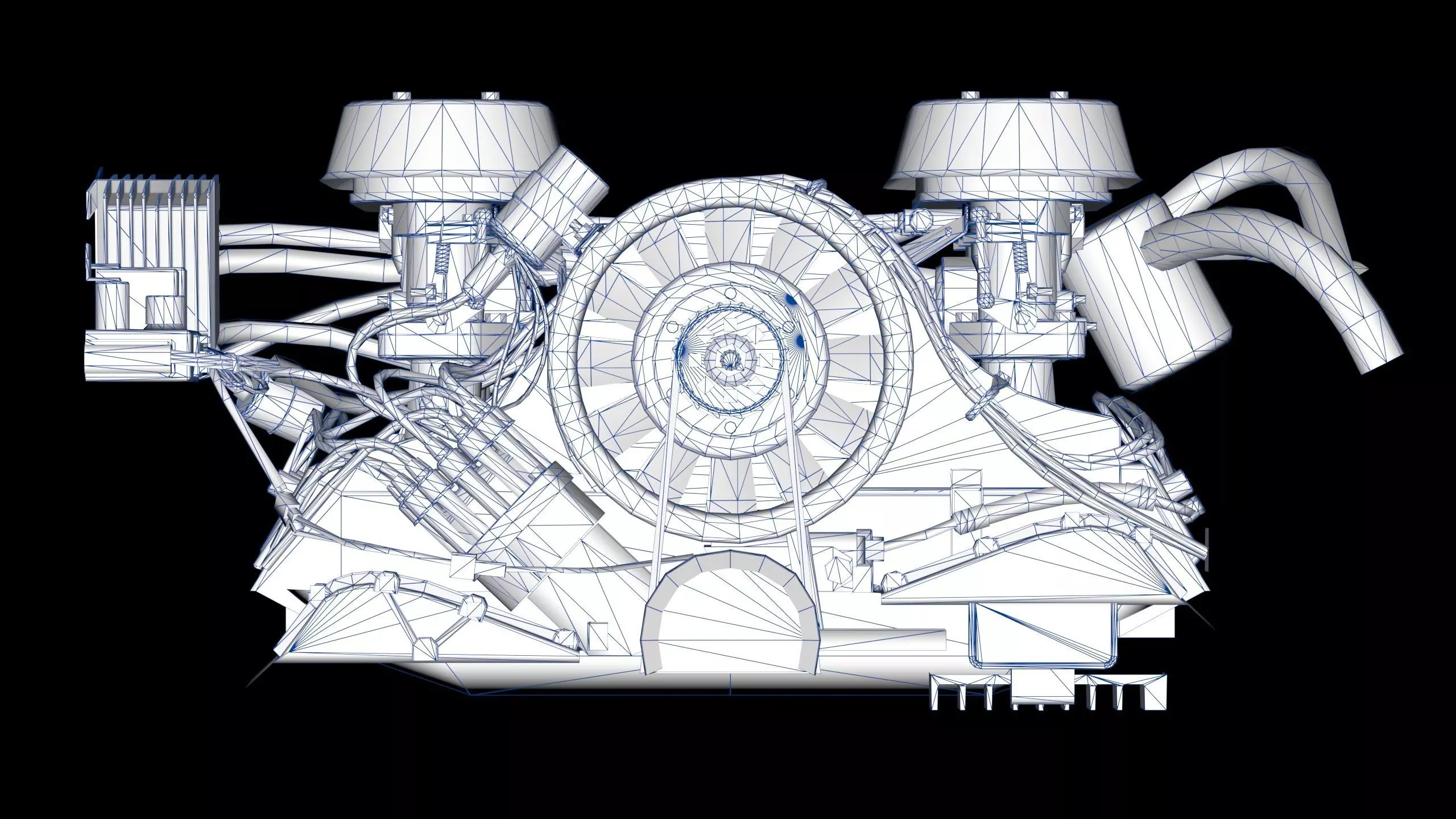Flat Six Air Cooled Engine Low-poly 3D model_17