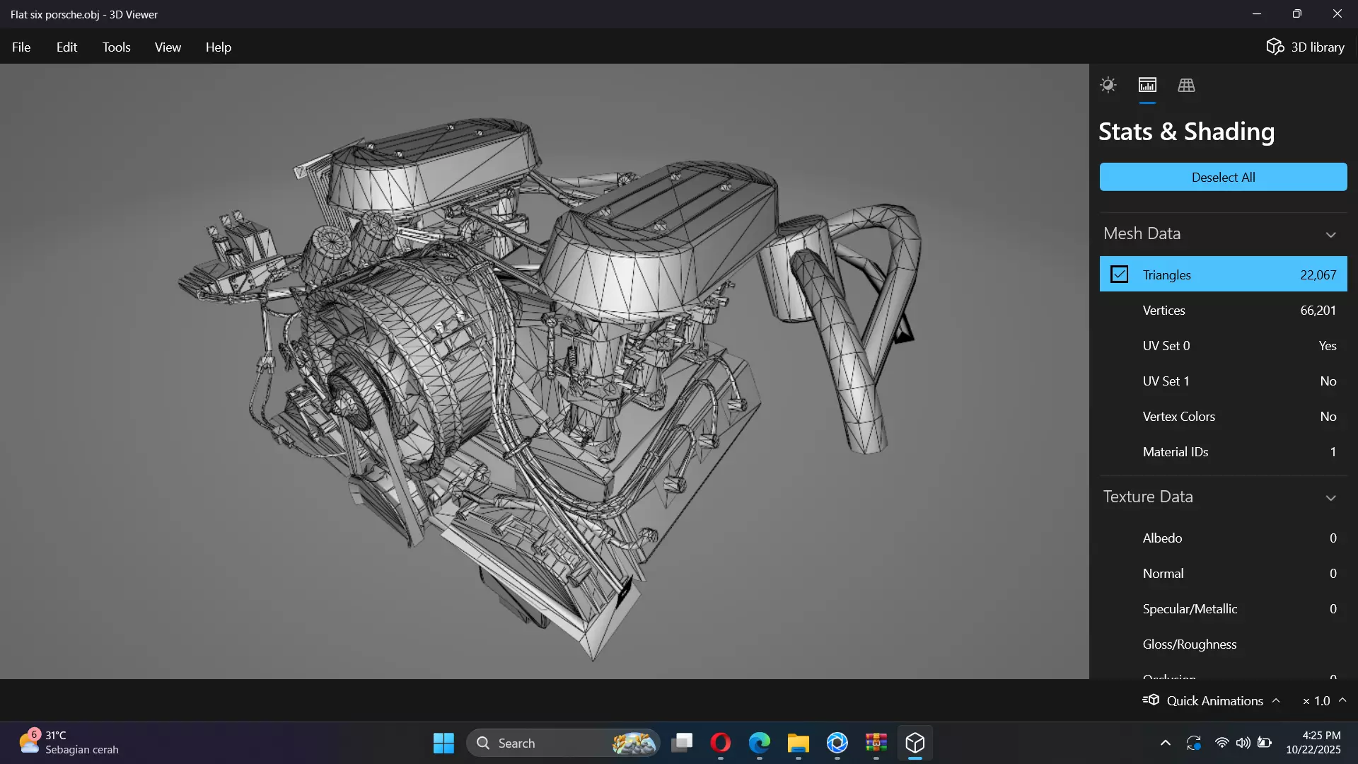 Flat Six Air Cooled Engine Low-poly 3D model_23