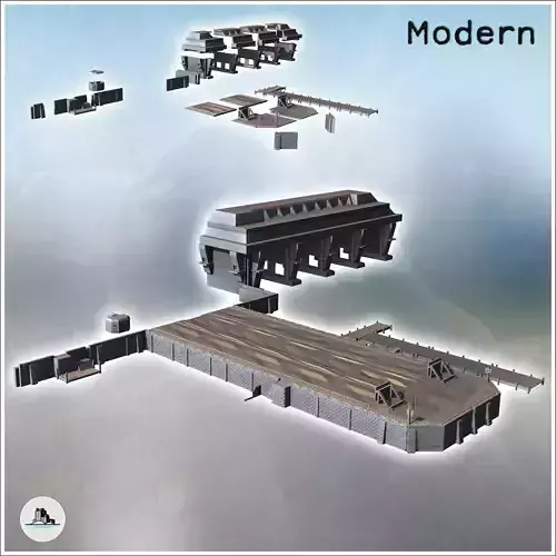 Bunker shelter for U-boat submarines and quay with brick parapet
