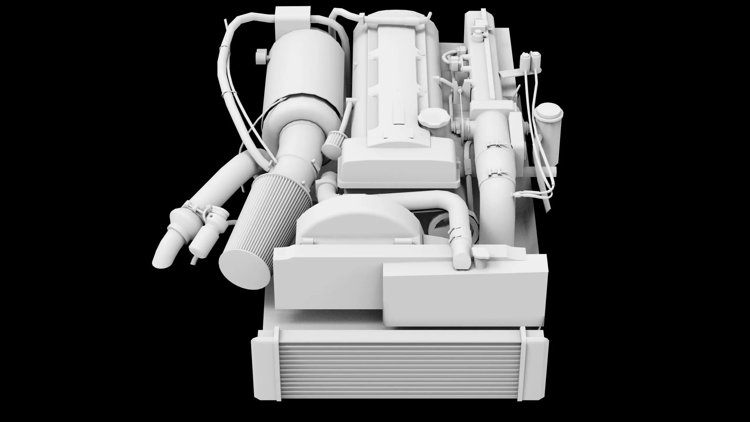 2JZ GTE VVTi Turbo Straight 6 Engine Low-poly 3D model_8