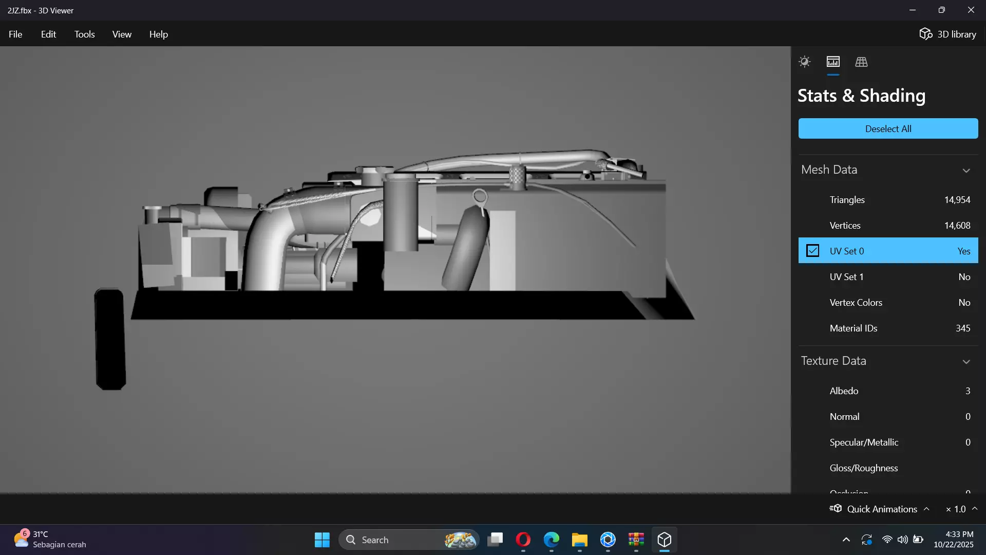 2JZ GTE VVTi Turbo Straight 6 Engine Low-poly 3D model_24