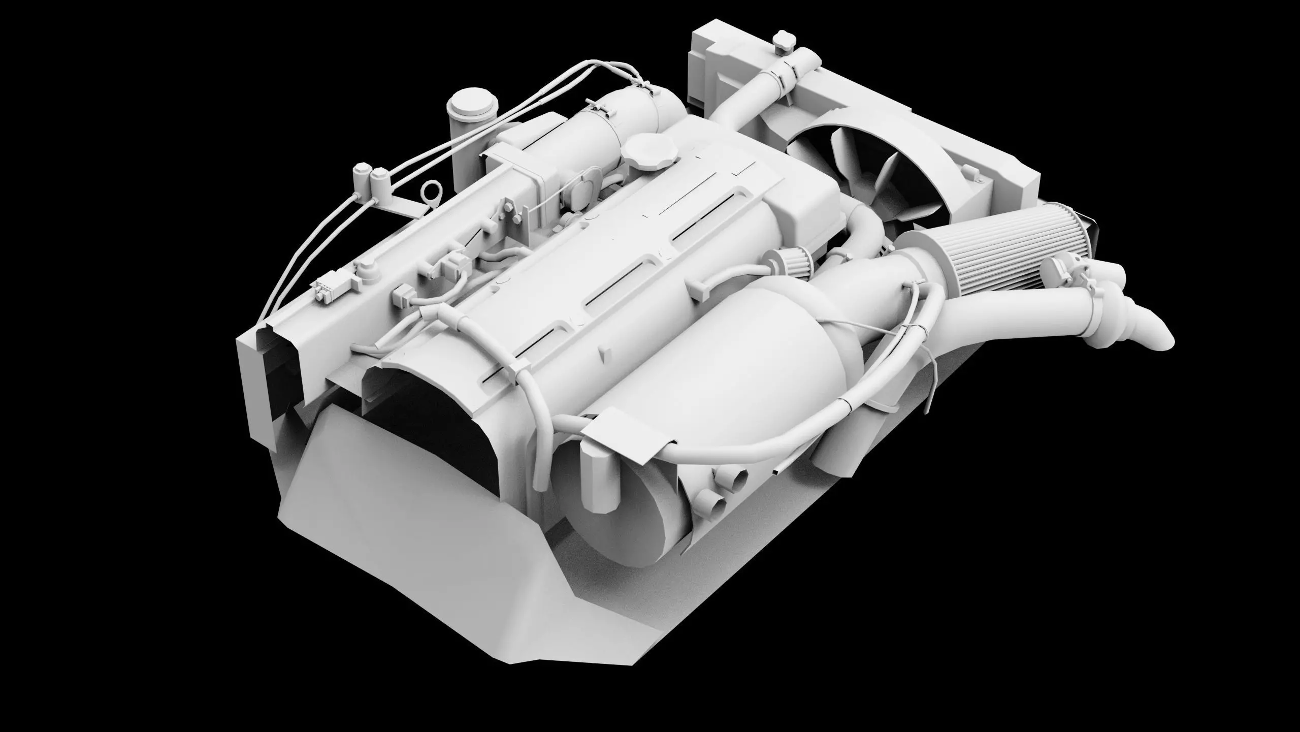 2JZ GTE VVTi Turbo Straight 6 Engine Low-poly 3D model_9