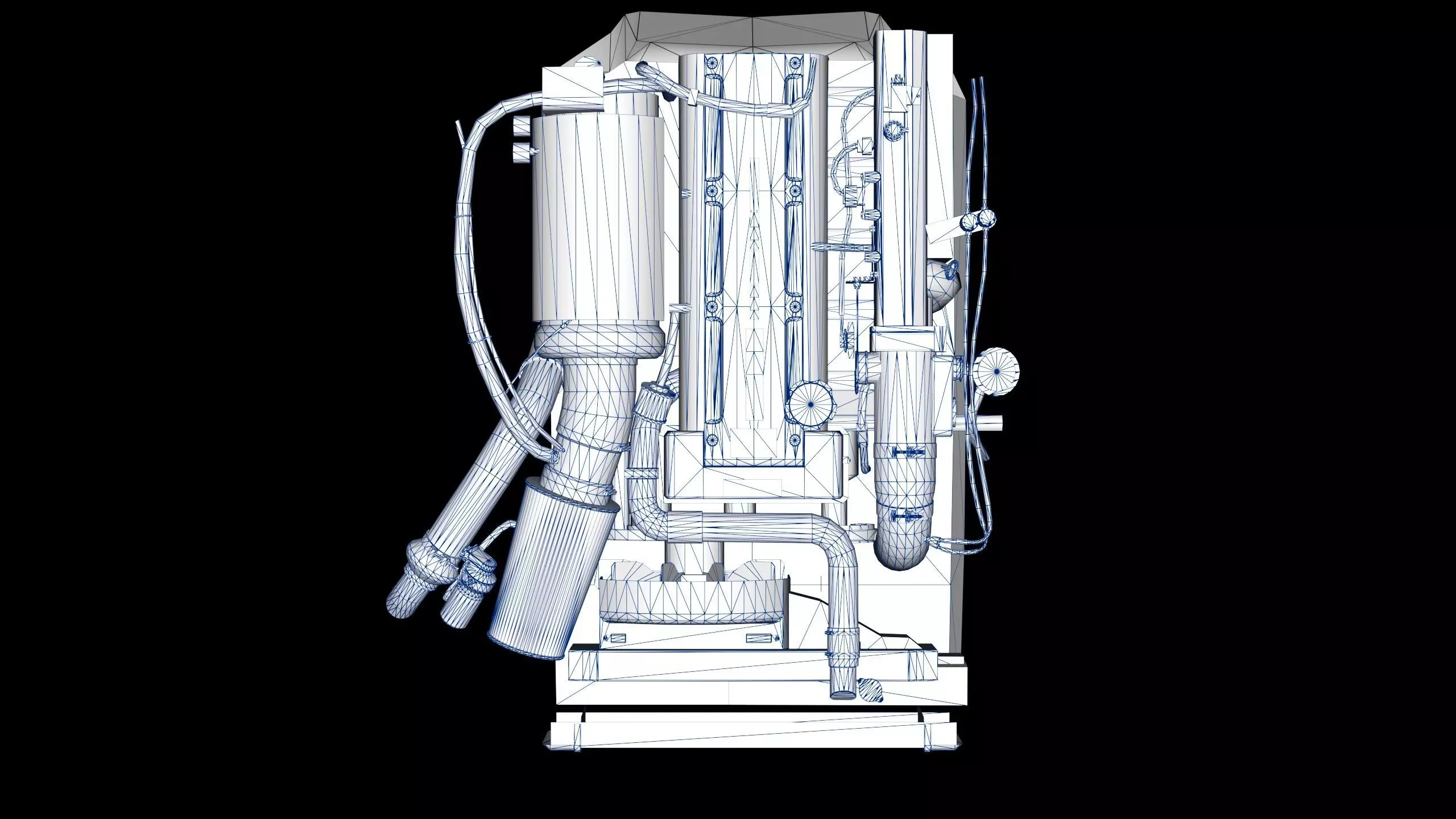 2JZ GTE VVTi Turbo Straight 6 Engine Low-poly 3D model_17