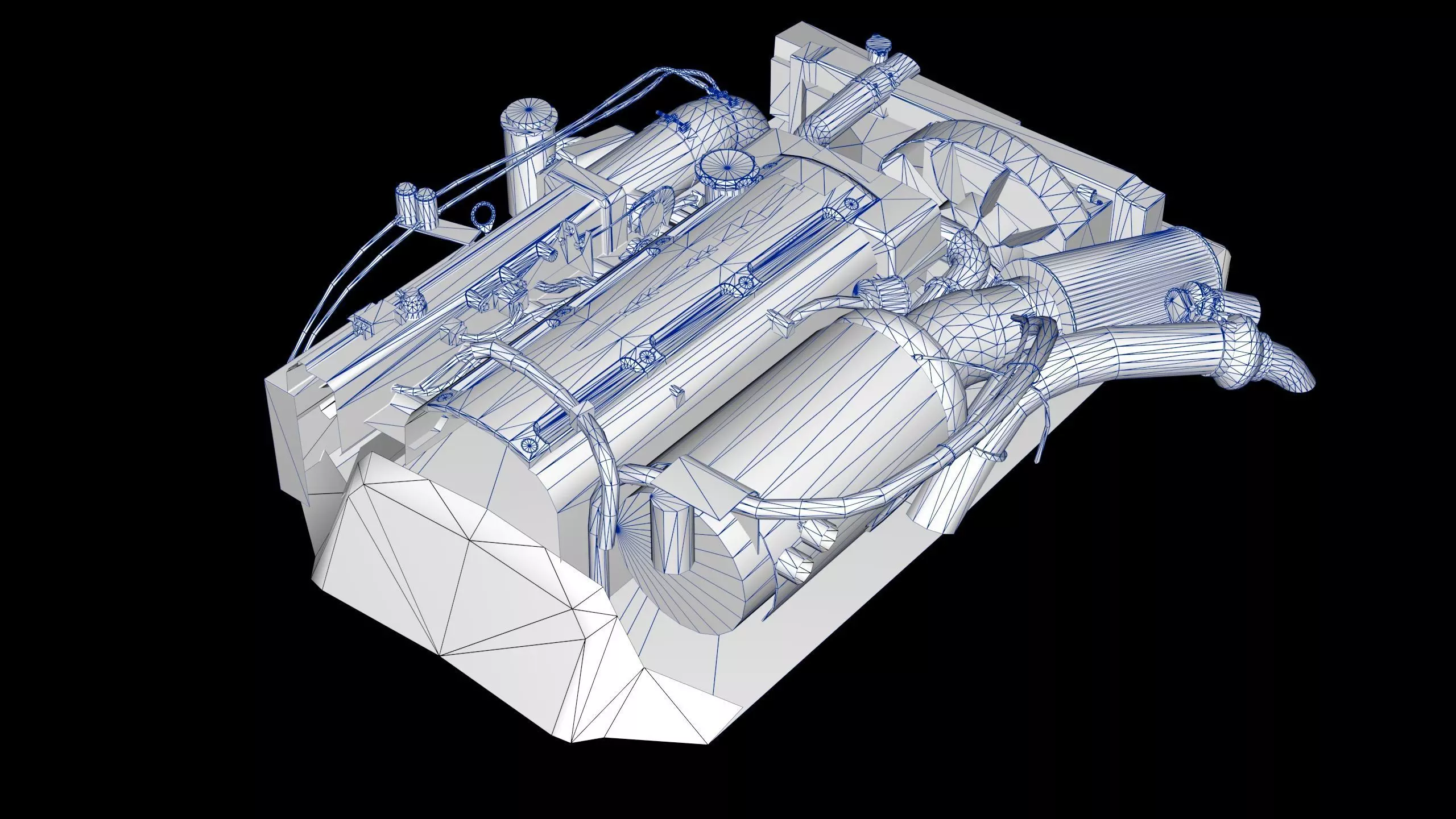 2JZ GTE VVTi Turbo Straight 6 Engine Low-poly 3D model_16