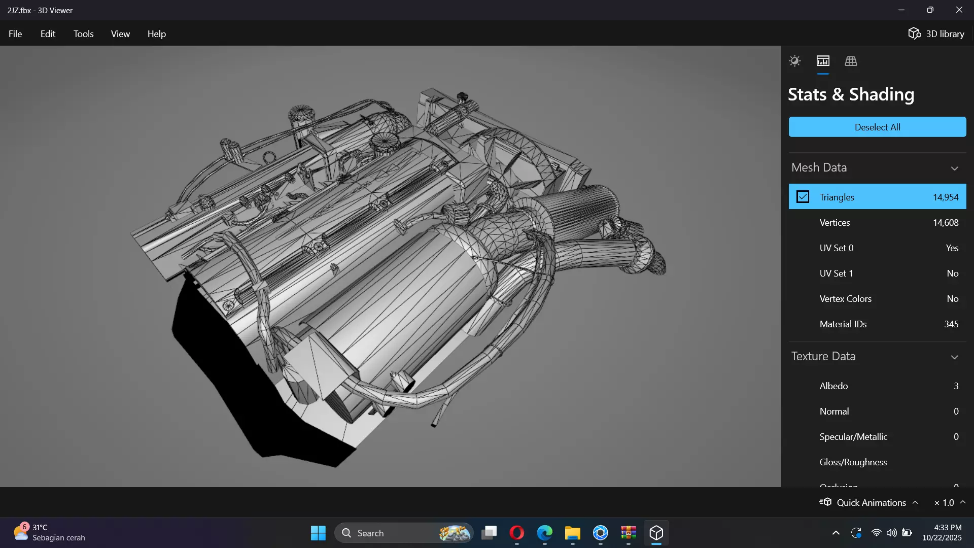 2JZ GTE VVTi Turbo Straight 6 Engine Low-poly 3D model_23