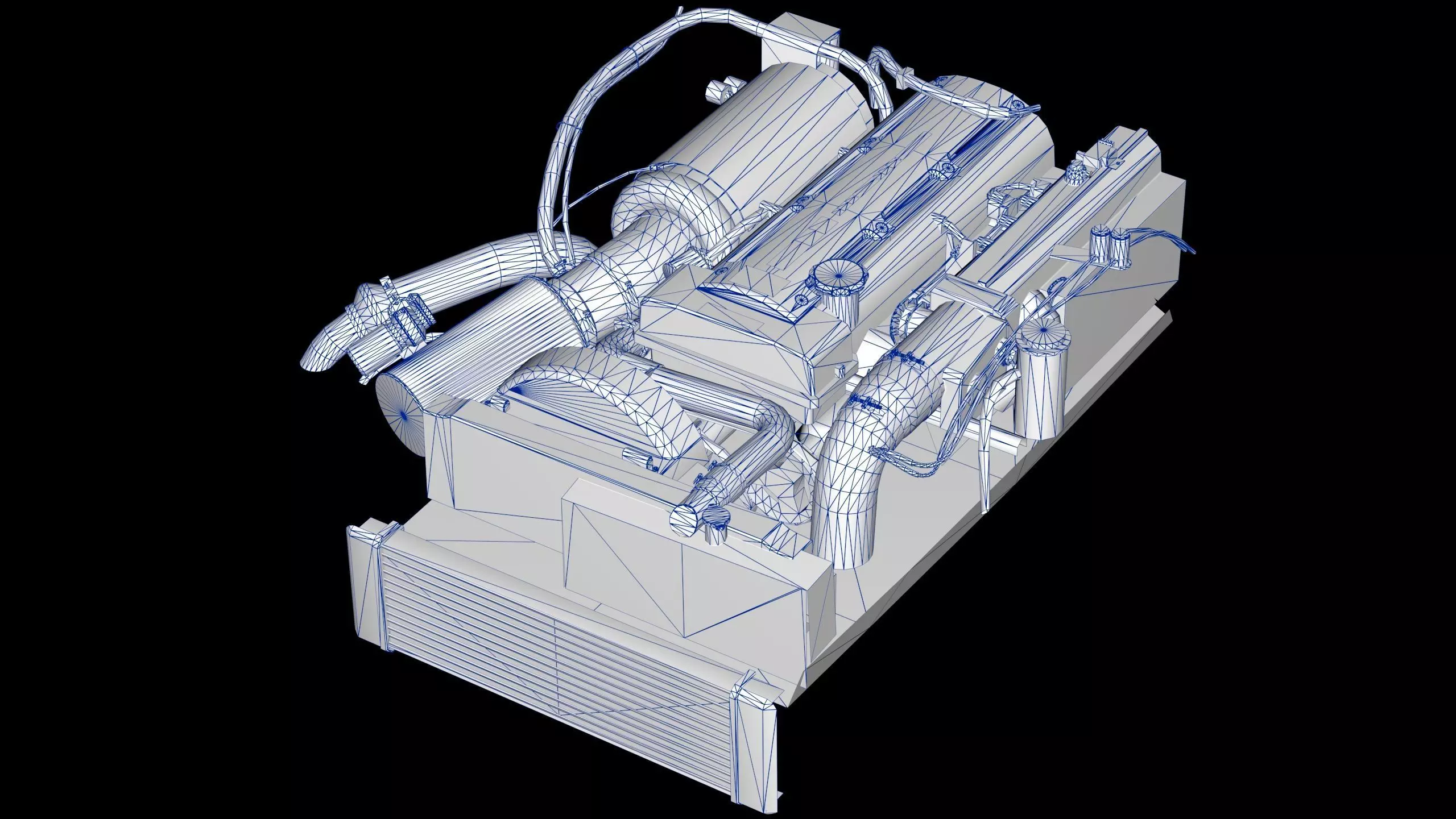 2JZ GTE VVTi Turbo Straight 6 Engine Low-poly 3D model_14