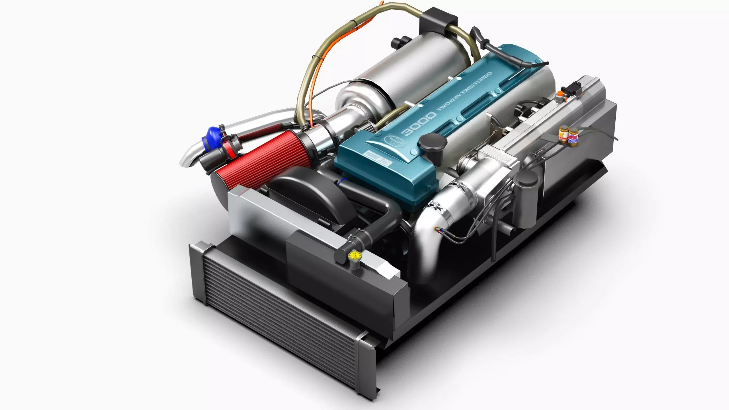 2JZ GTE VVTi Turbo Straight 6 Engine Low-poly 3D model_0