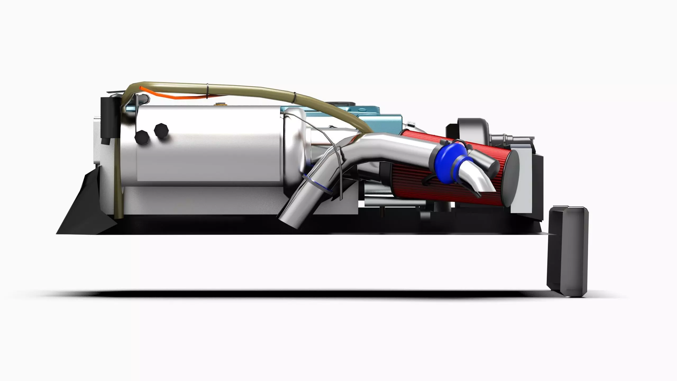 2JZ GTE VVTi Turbo Straight 6 Engine Low-poly 3D model_4