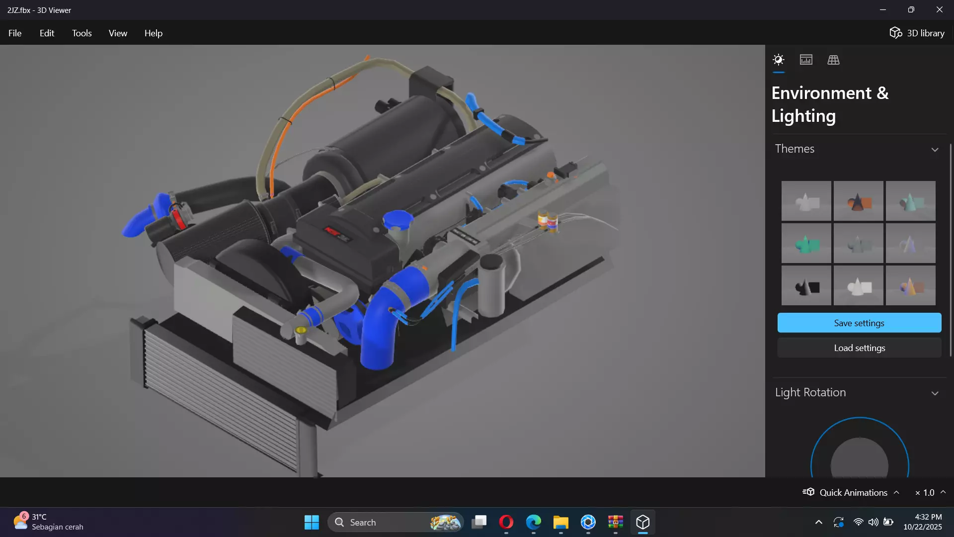 2JZ GTE VVTi Turbo Straight 6 Engine Low-poly 3D model_22