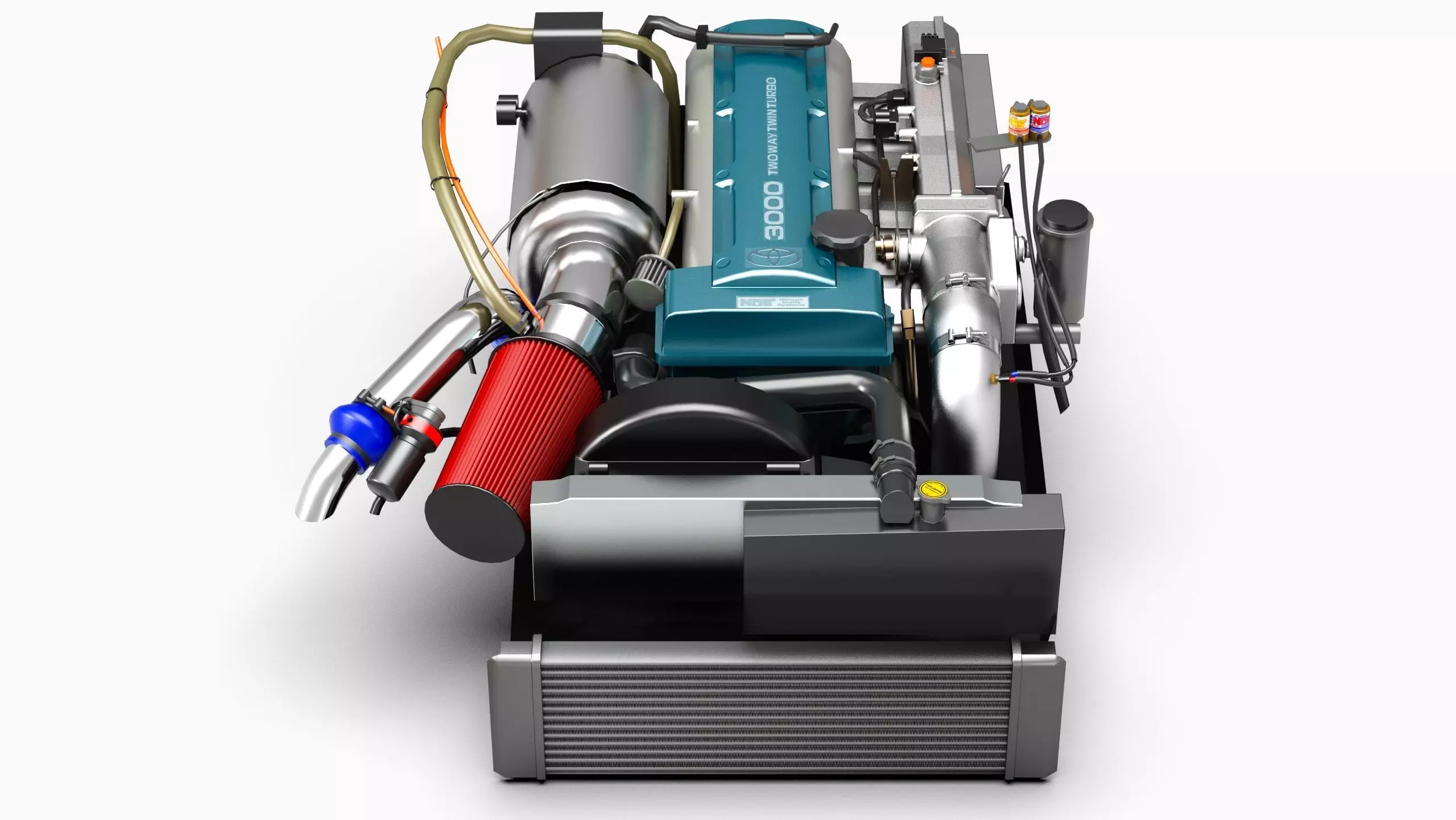 2JZ GTE VVTi Turbo Straight 6 Engine Low-poly 3D model_1