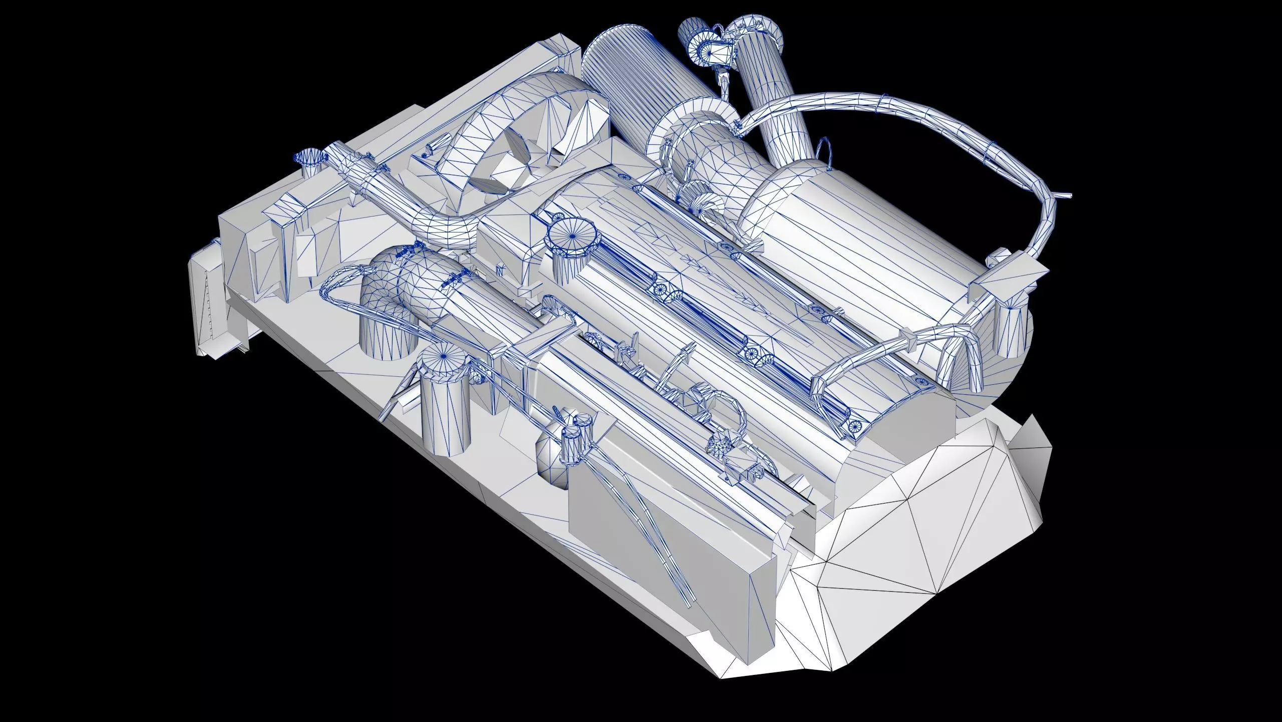 2JZ GTE VVTi Turbo Straight 6 Engine Low-poly 3D model_19