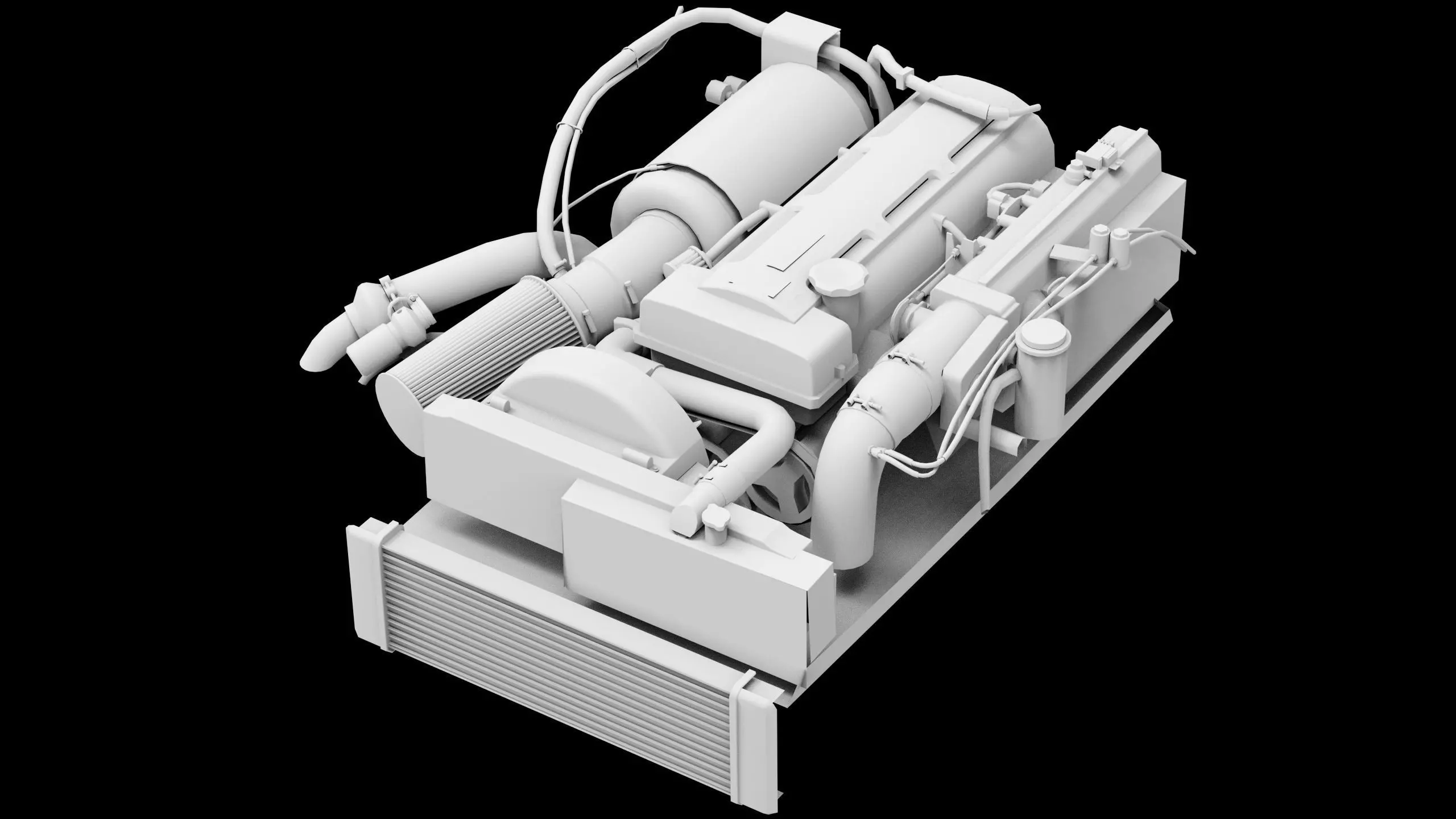 2JZ GTE VVTi Turbo Straight 6 Engine Low-poly 3D model_7