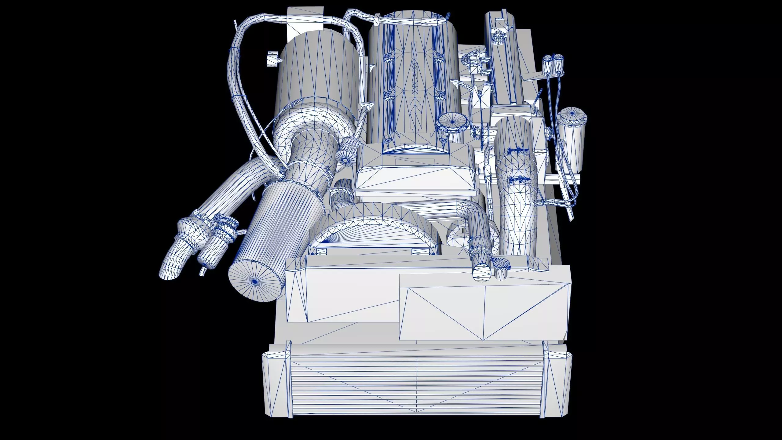 2JZ GTE VVTi Turbo Straight 6 Engine Low-poly 3D model_15
