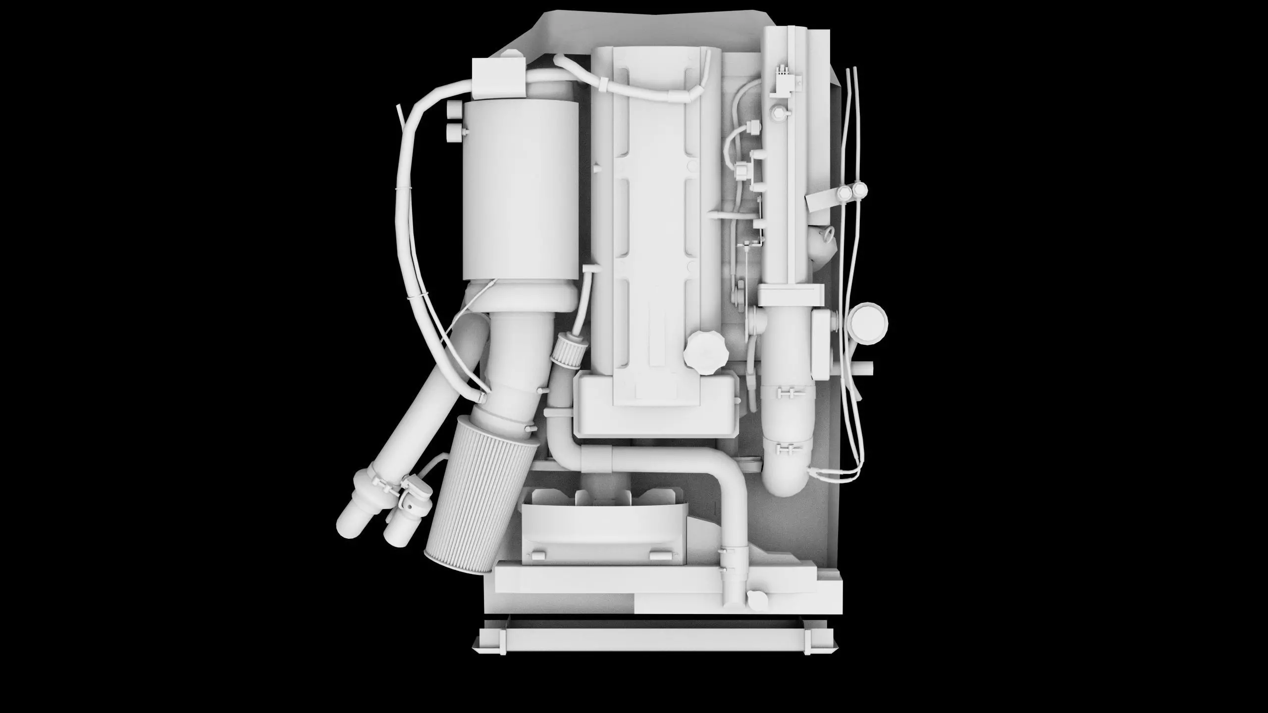 2JZ GTE VVTi Turbo Straight 6 Engine Low-poly 3D model_10