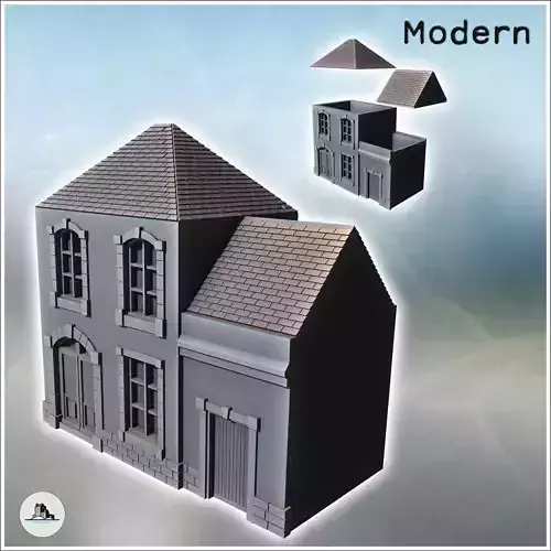 Modern slate-roofed building with annex and upper floor 20 - Mod
