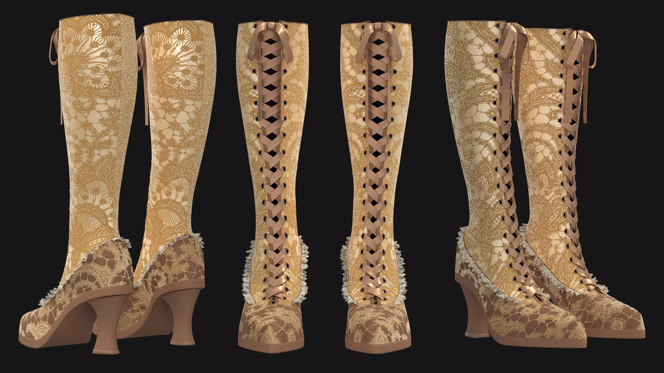 Female Medieval Dress-E 3D model_1