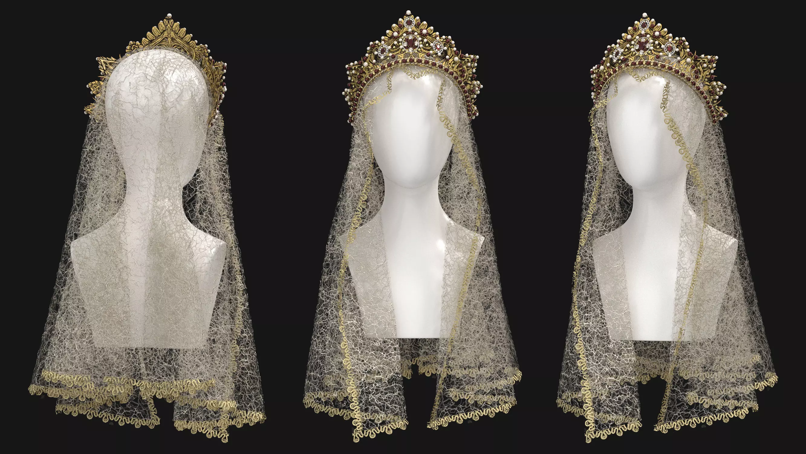 Female Medieval Dress-E 3D model_2