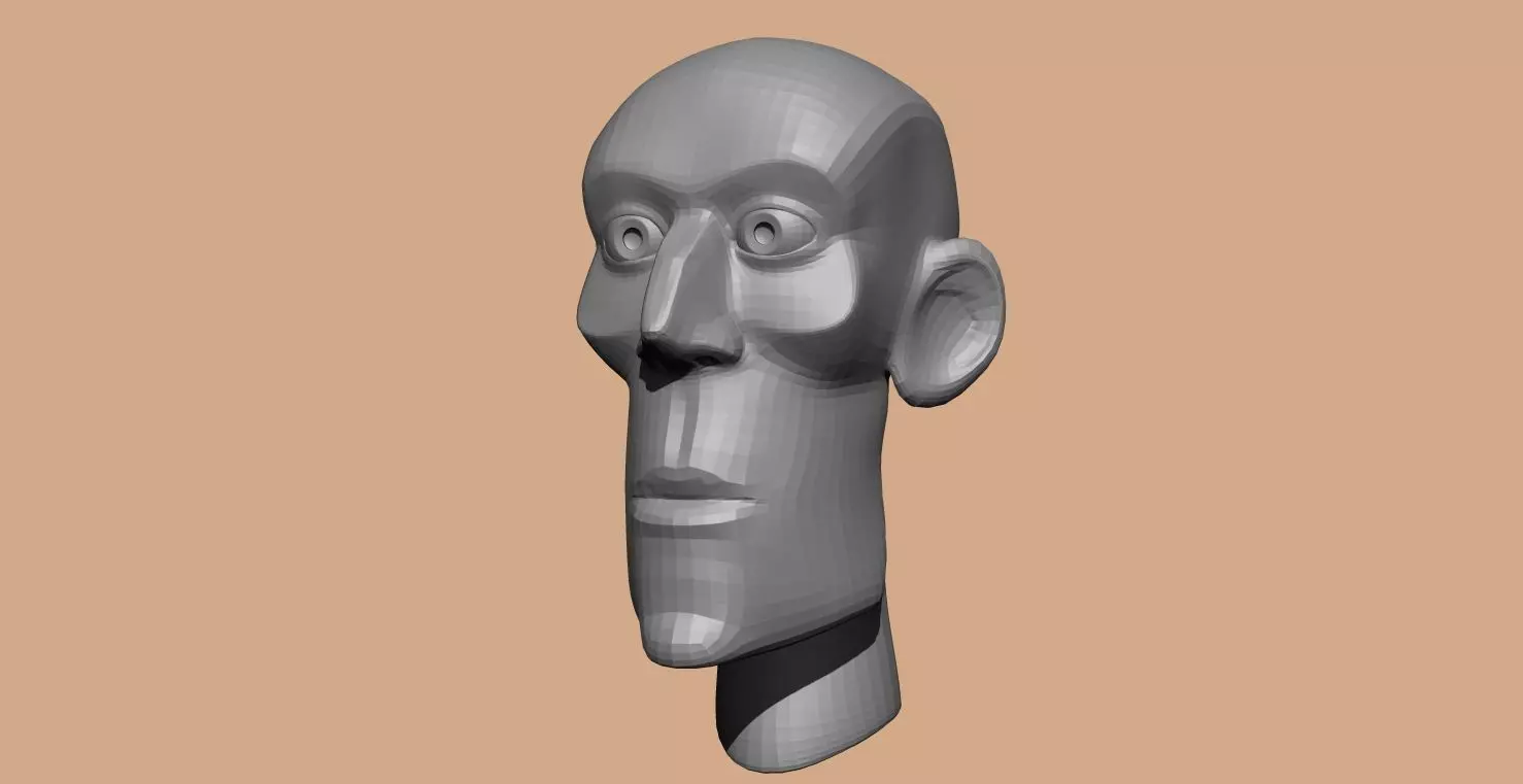 Busto Hombre Cartoon Free low-poly 3D model_2