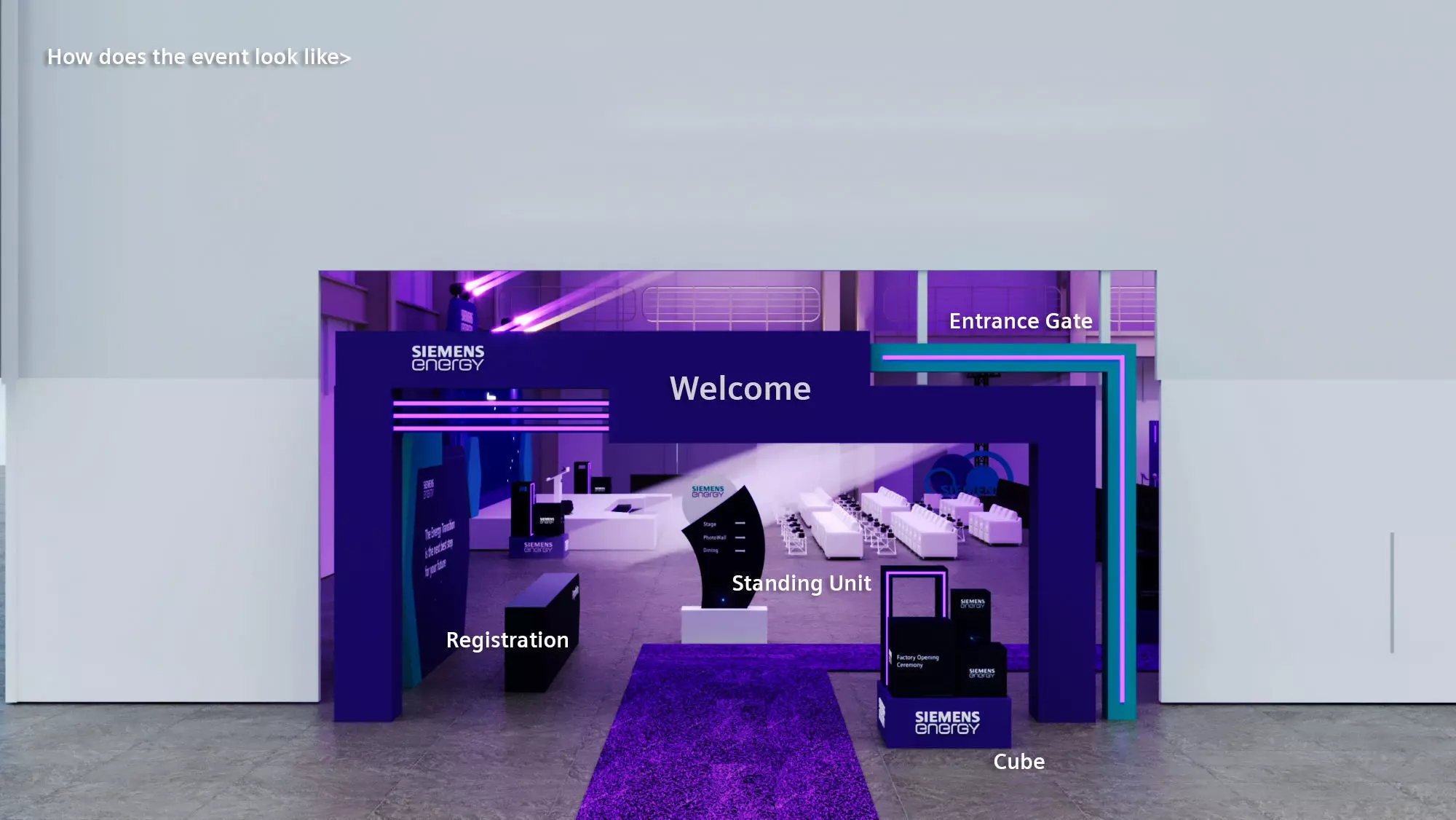 full event stage with gate 3D model