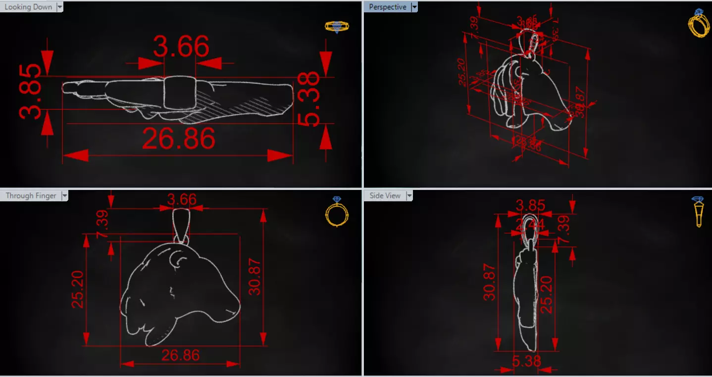 3D Minimalist Horse Head STL 3DM gold Pendant model gp0019 3D print model_17