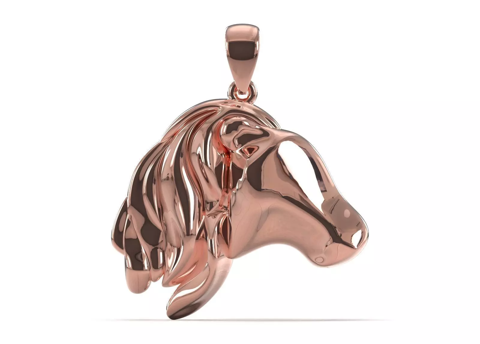 3D Minimalist Horse Head STL 3DM gold Pendant model gp0019 3D print model_11