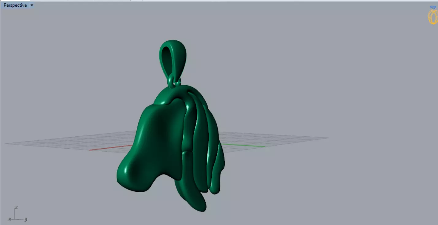 3D Minimalist Horse Head STL 3DM gold Pendant model gp0019 3D print model_9