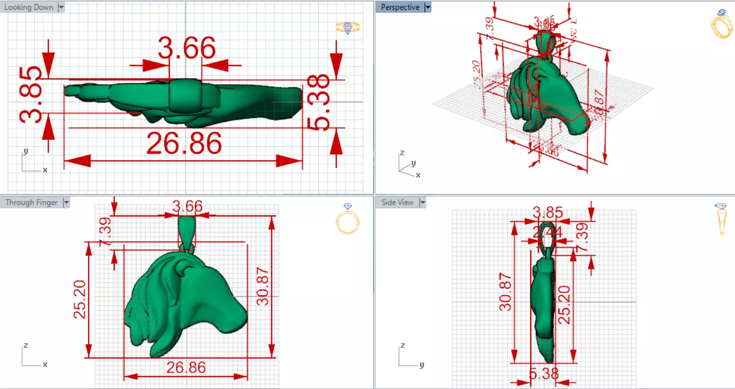 3D Minimalist Horse Head STL 3DM gold Pendant model gp0019 3D print model_16