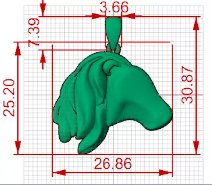 3D Minimalist Horse Head STL 3DM gold Pendant model gp0019 3D print model_20