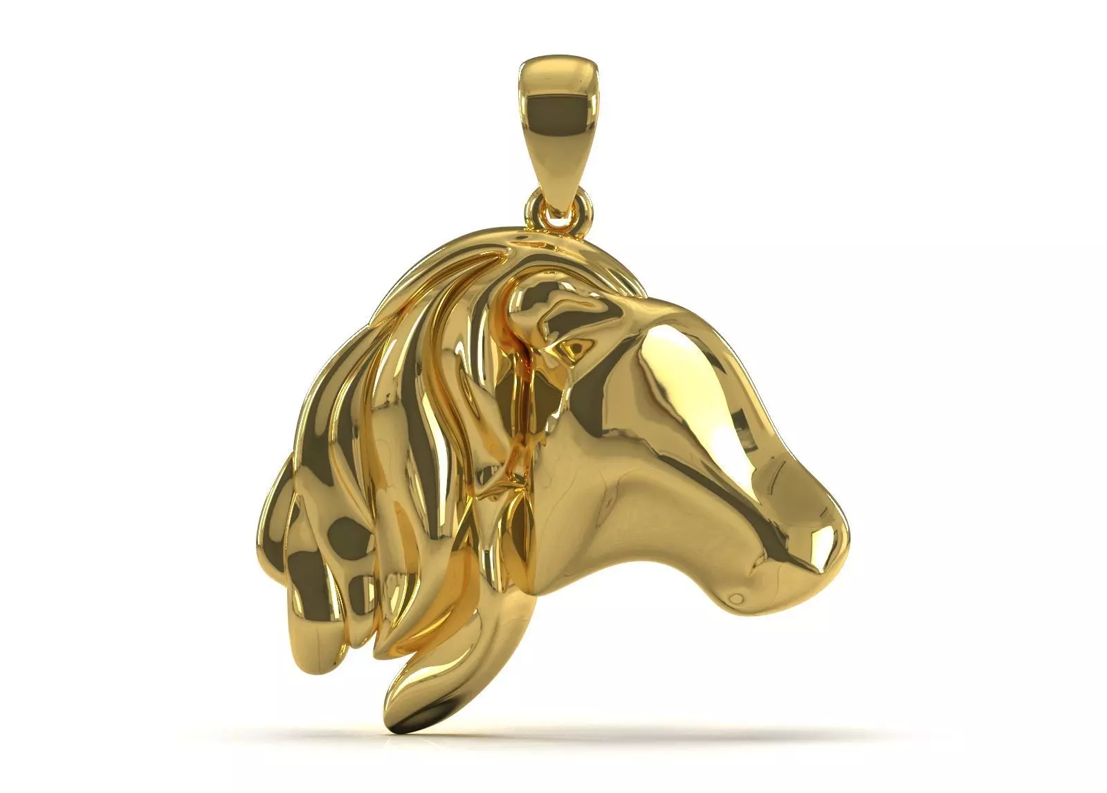 3D Minimalist Horse Head STL 3DM gold Pendant model gp0019 3D print model_1