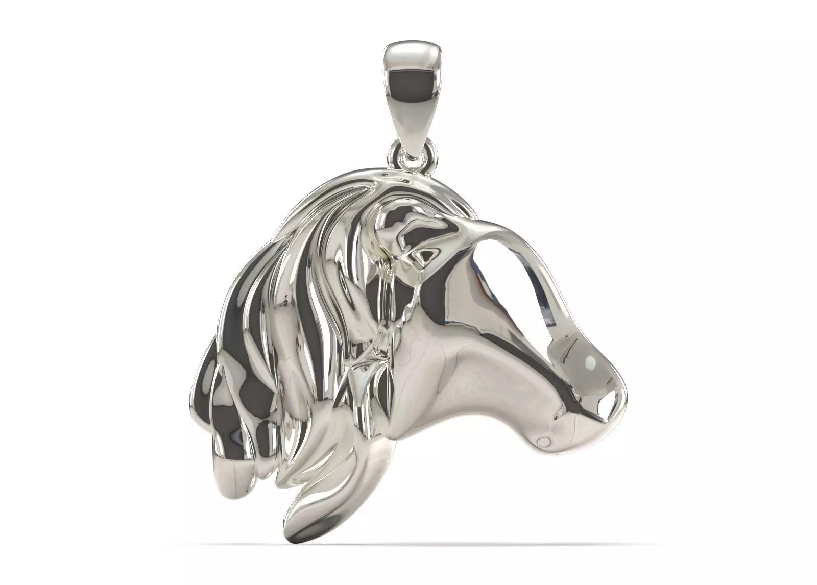 3D Minimalist Horse Head STL 3DM gold Pendant model gp0019 3D print model_10