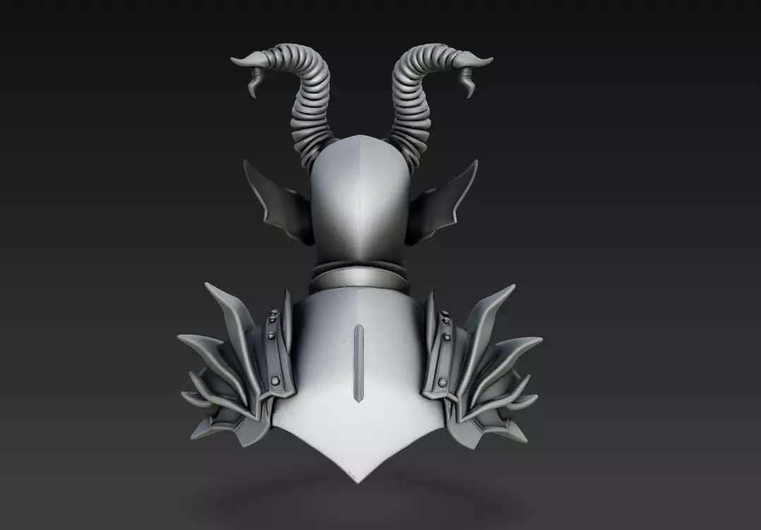 Hellborne Warlord - Demonic Knight Bust 3D Model 3D print model_4