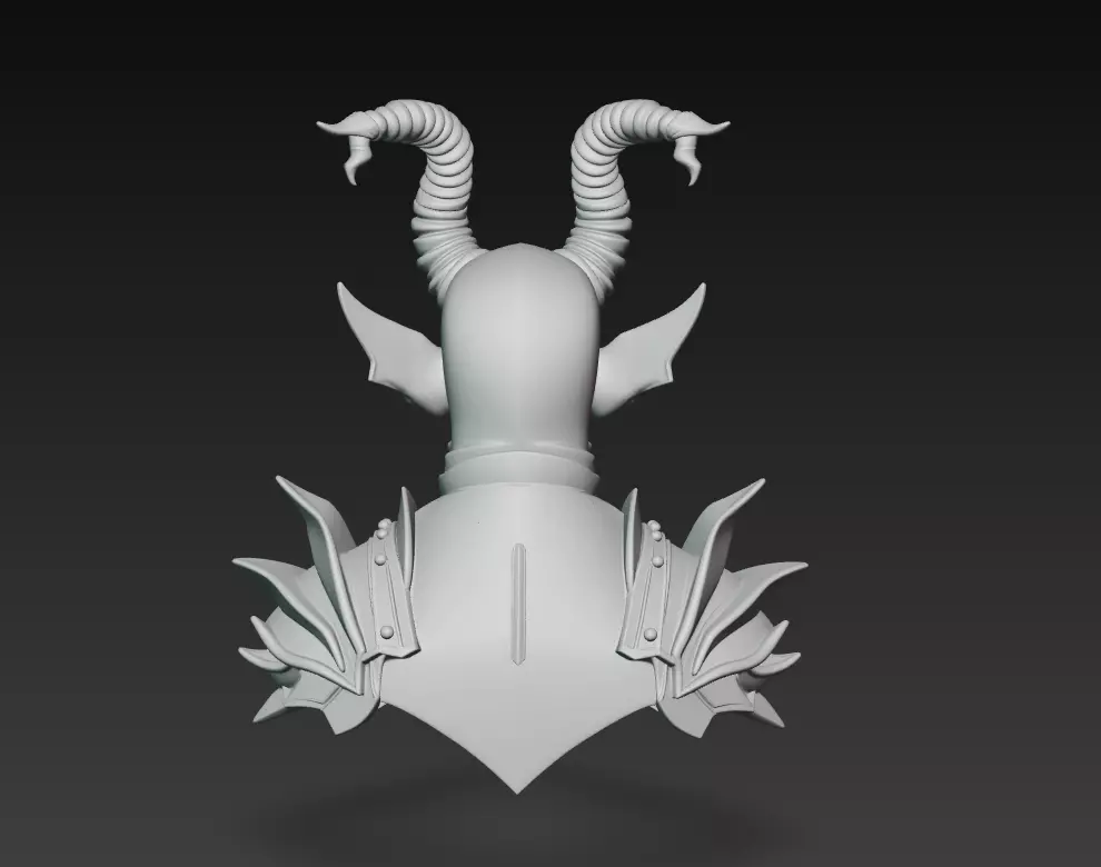 Hellborne Warlord - Demonic Knight Bust 3D Model 3D print model_9