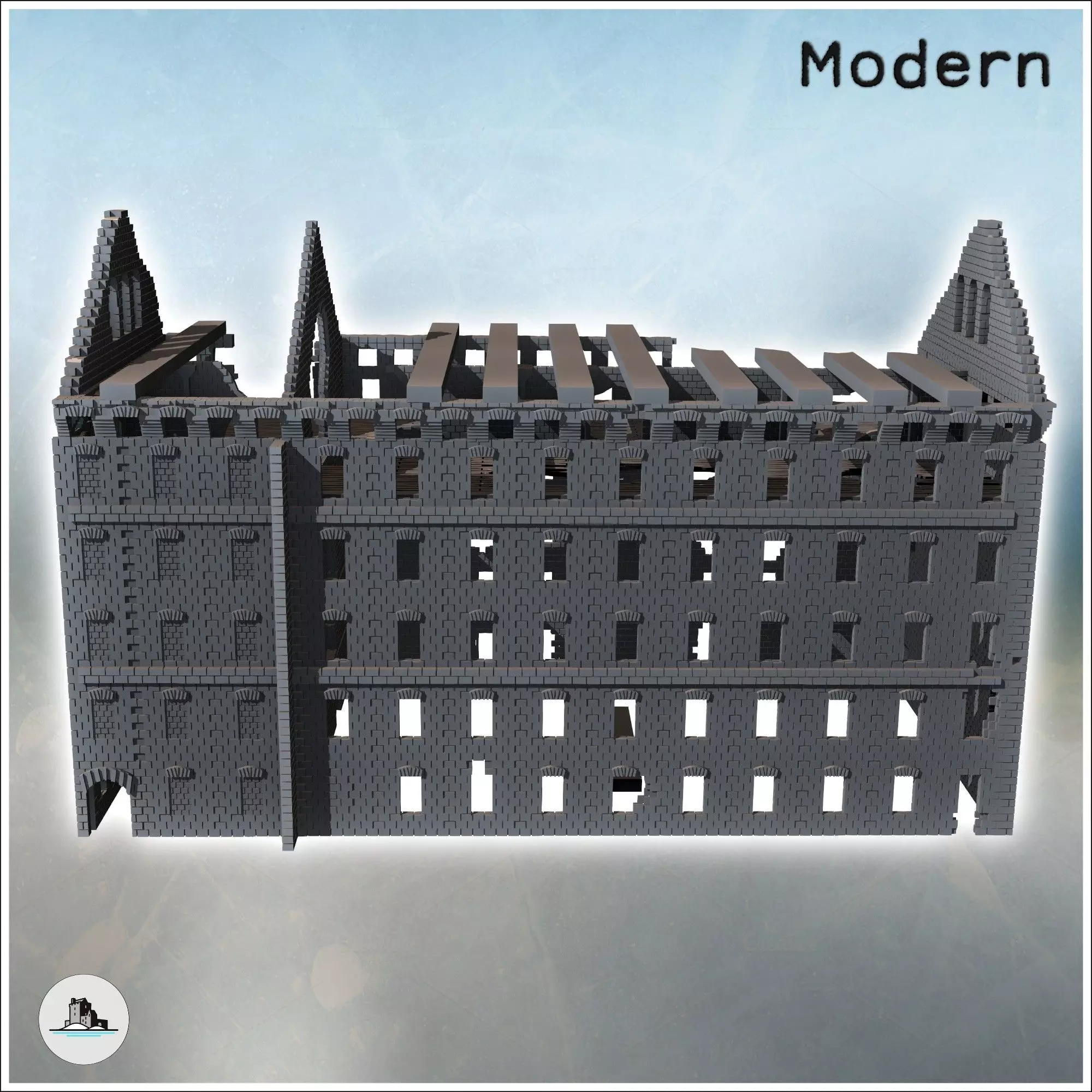 Ruined Gerhardt grain mill Stalingrad USSR 28 - World War Two Se 3D print model_3