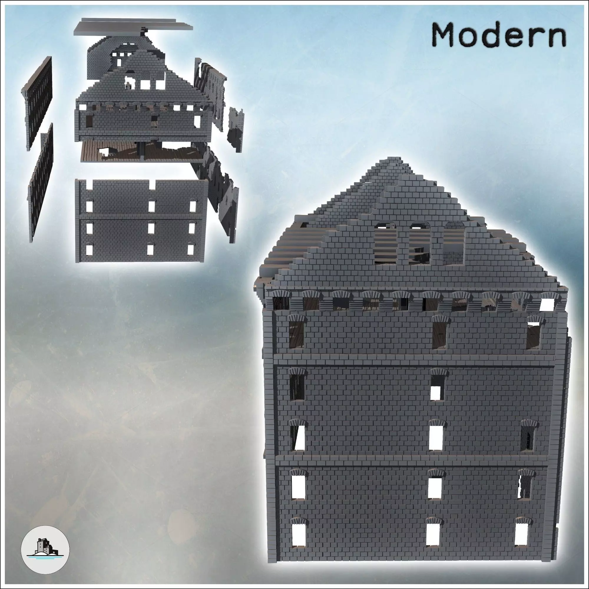 Ruined Gerhardt grain mill Stalingrad USSR 28 - World War Two Se 3D print model_2