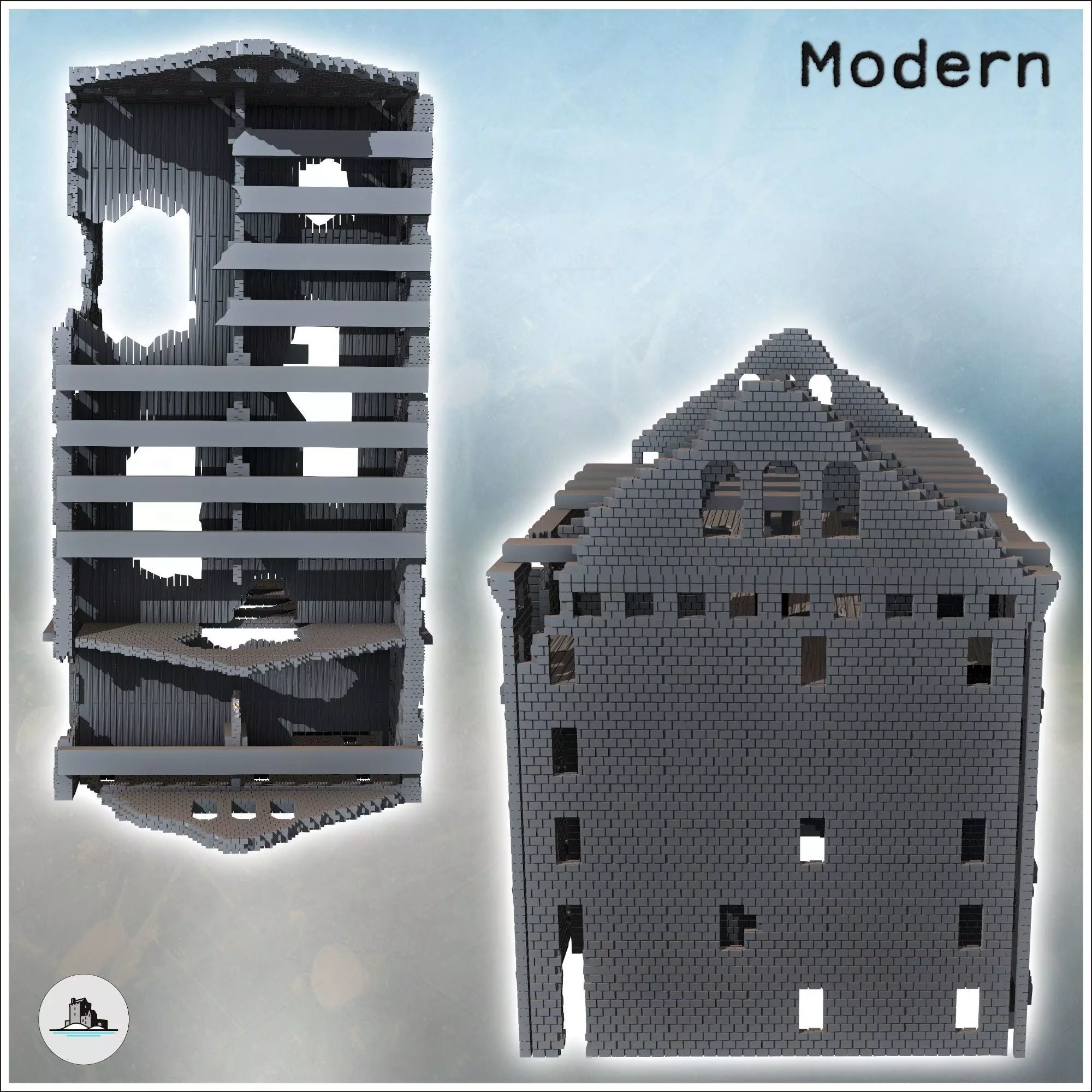 Ruined Gerhardt grain mill Stalingrad USSR 28 - World War Two Se 3D print model_4