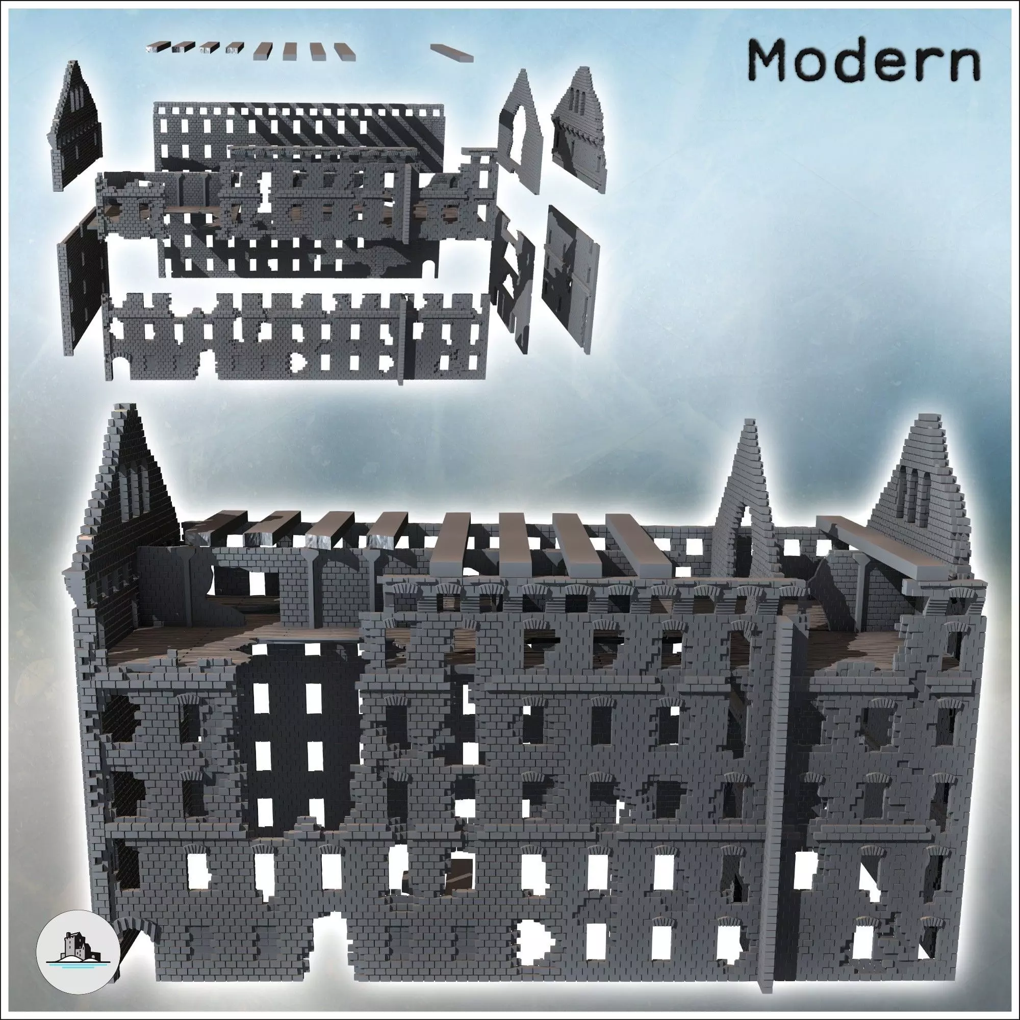 Ruined Gerhardt grain mill Stalingrad USSR 28 - World War Two Se 3D print model_1