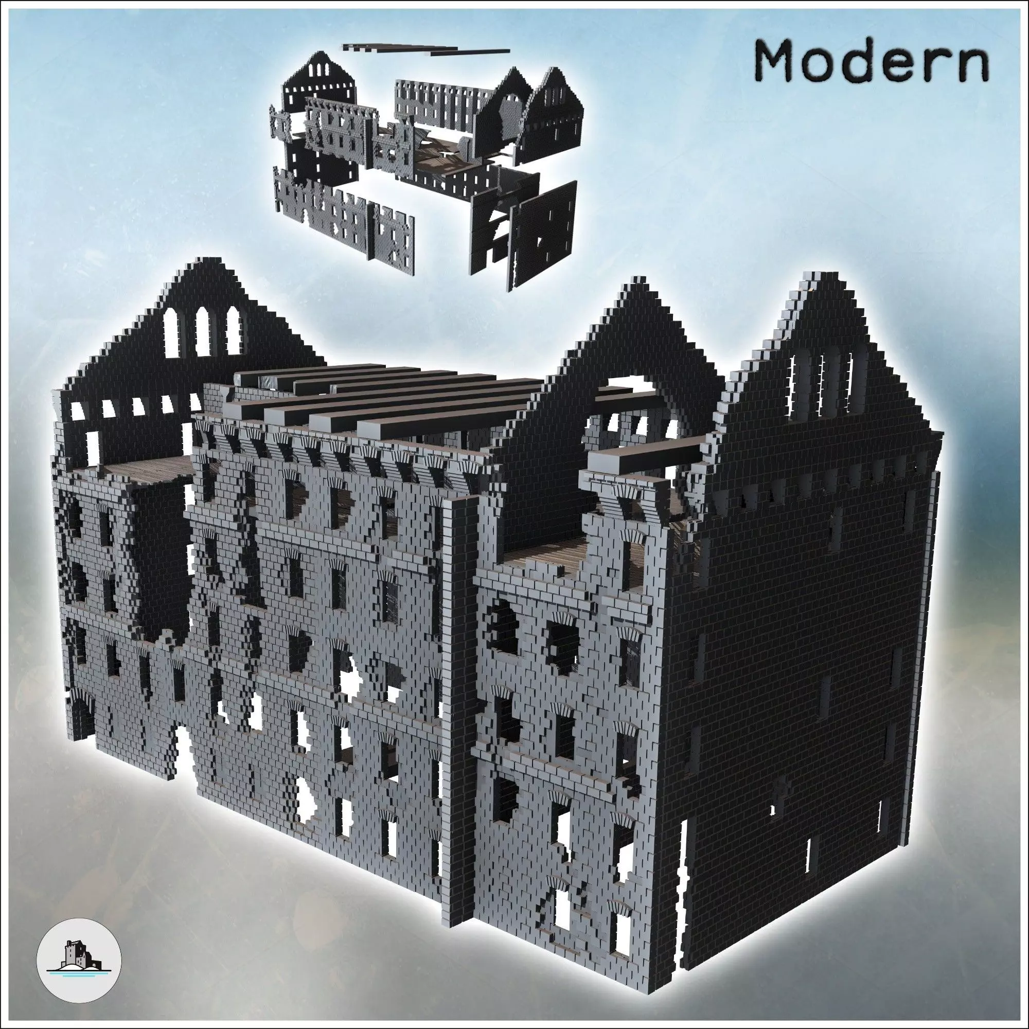 Ruined Gerhardt grain mill Stalingrad USSR 28 - World War Two Se 3D print model_0