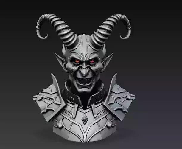 Infernal Commander - Demonic Warlord Bust 3D Model 3D print model Infernal Commander - Demonic Warlord Bust 3D Model 3D print model