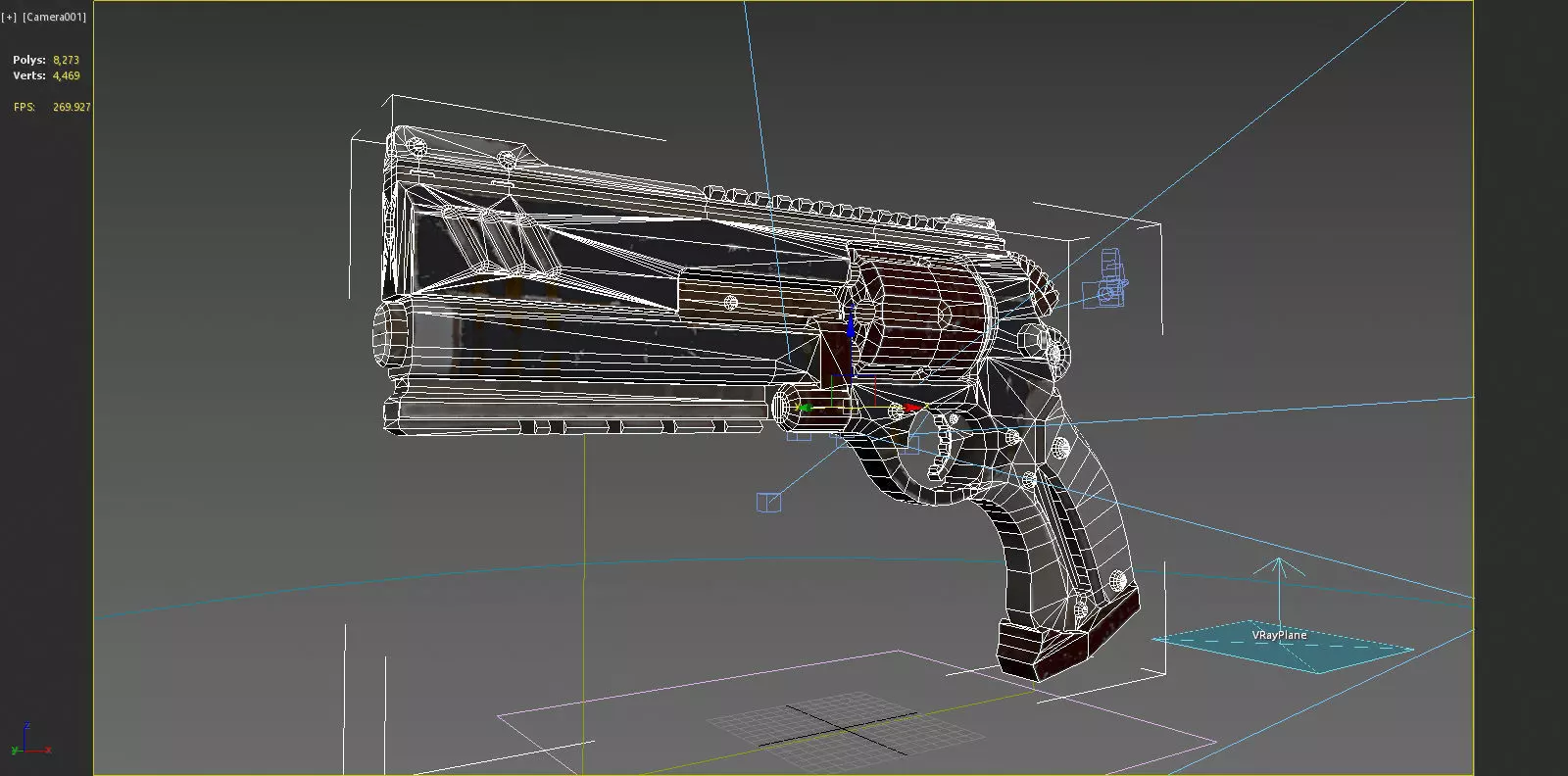 Future apocalypse wasteland style weapon revolver 3D model_1