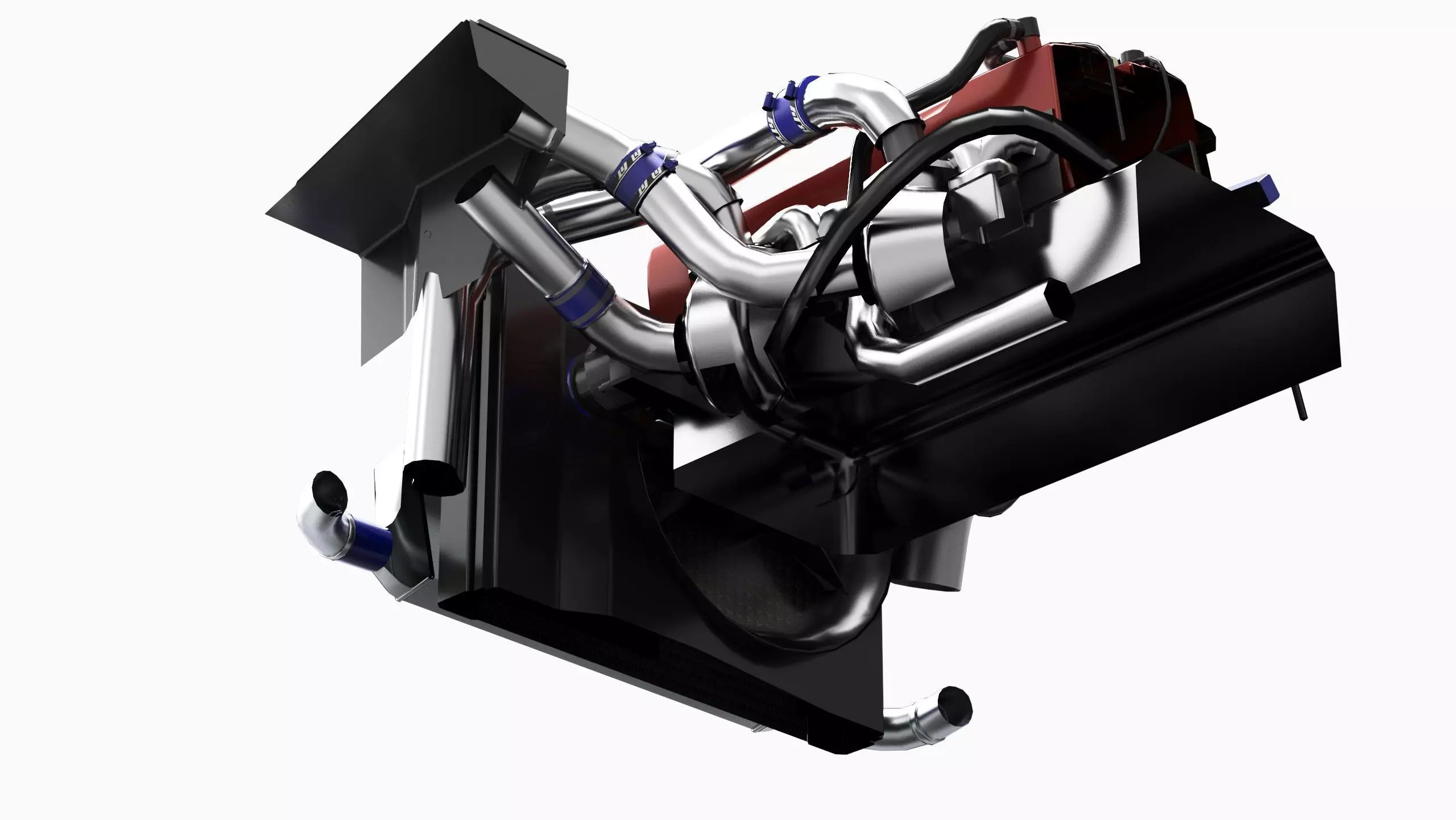 RB26DETT Greddy Engine Low-poly 3D model_6