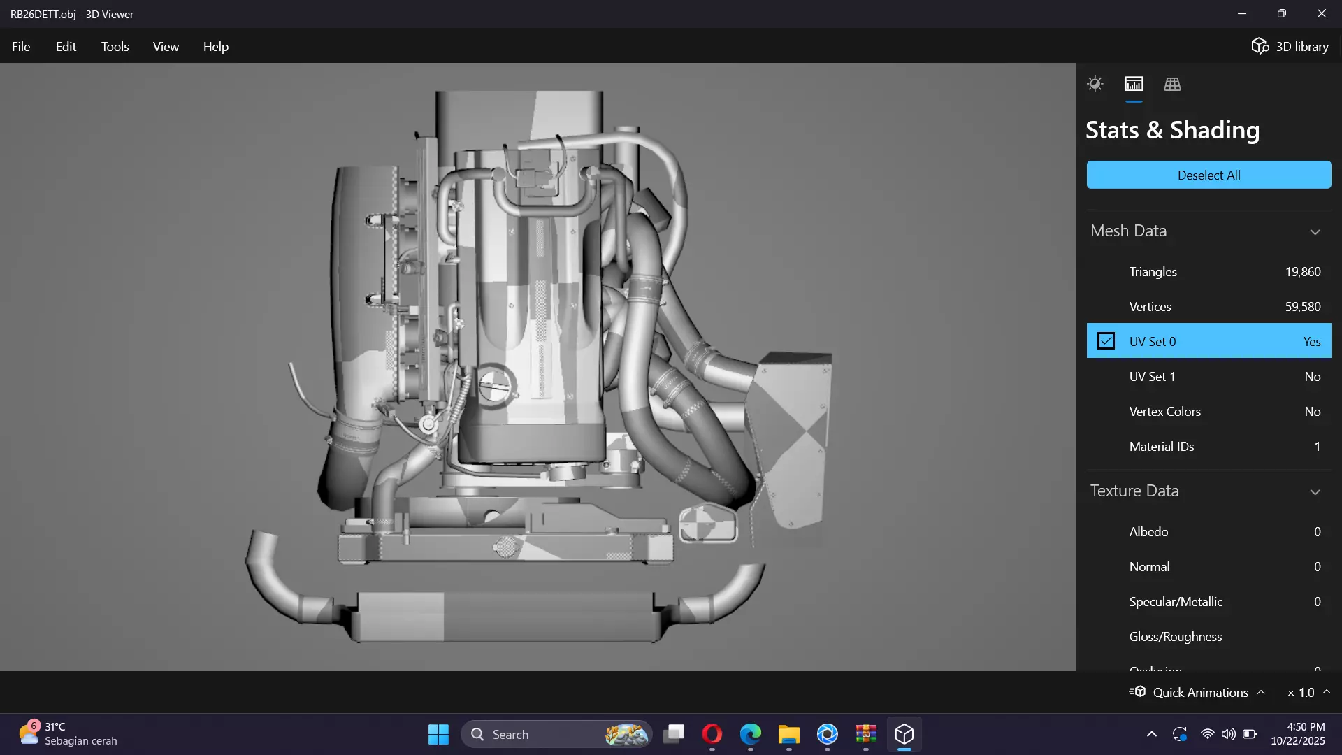 RB26DETT Greddy Engine Low-poly 3D model_24
