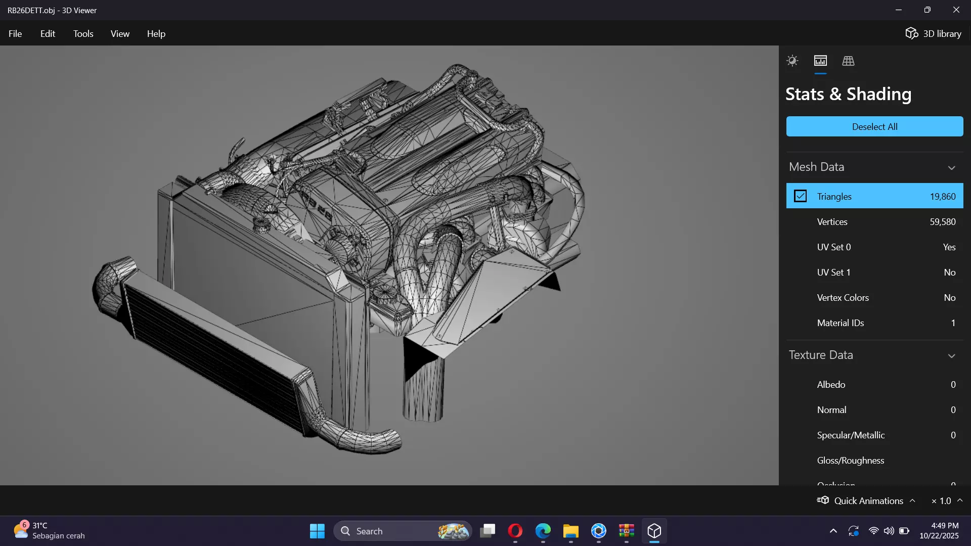 RB26DETT Greddy Engine Low-poly 3D model_21