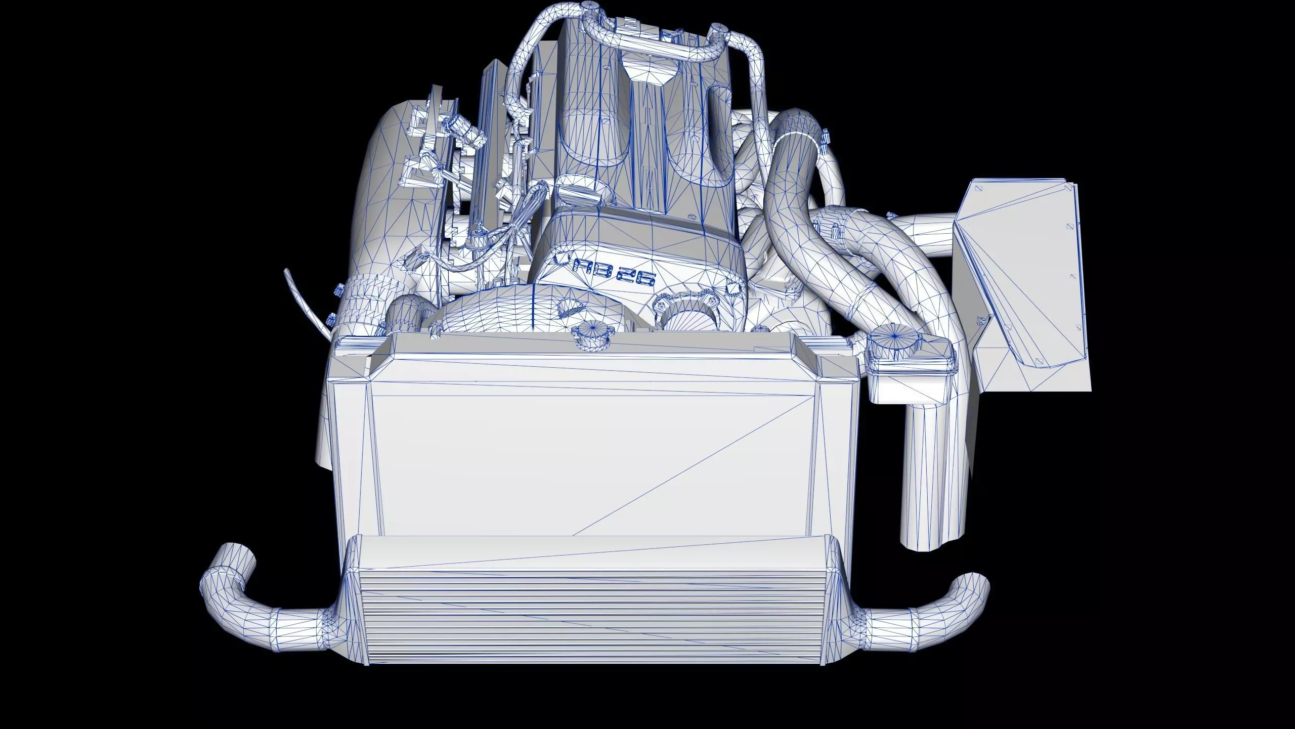 RB26DETT Greddy Engine Low-poly 3D model_15