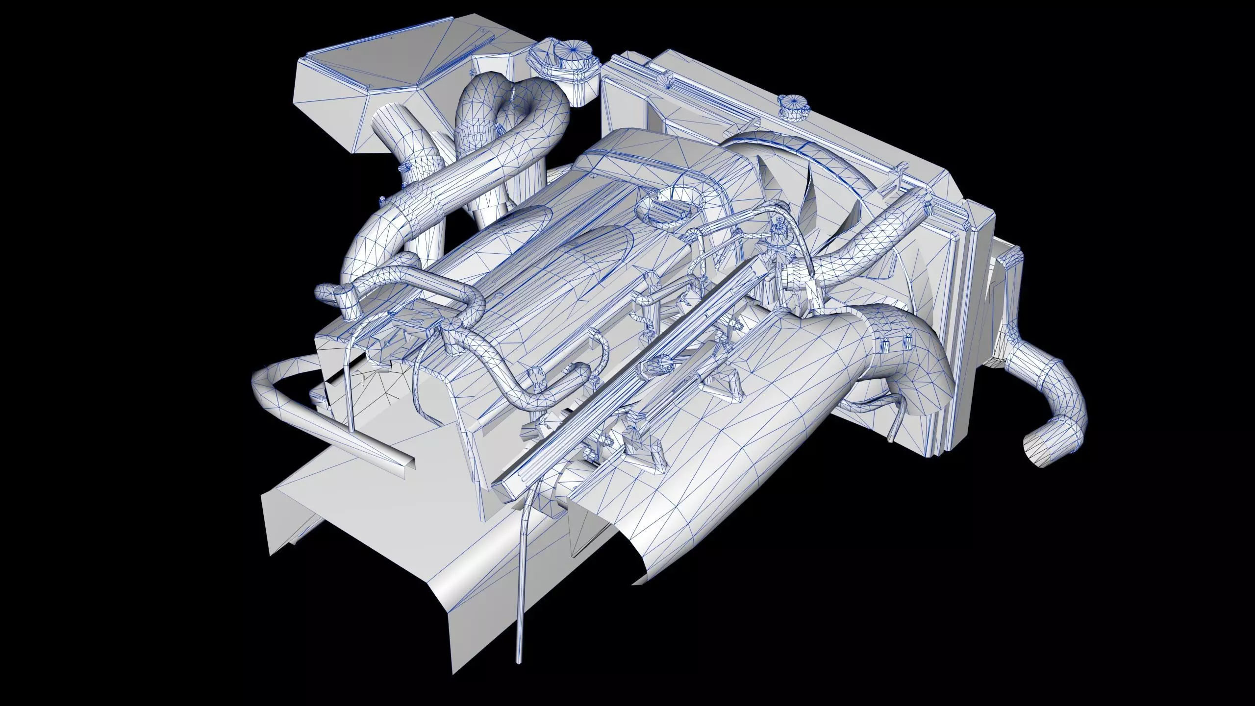 RB26DETT Greddy Engine Low-poly 3D model_16