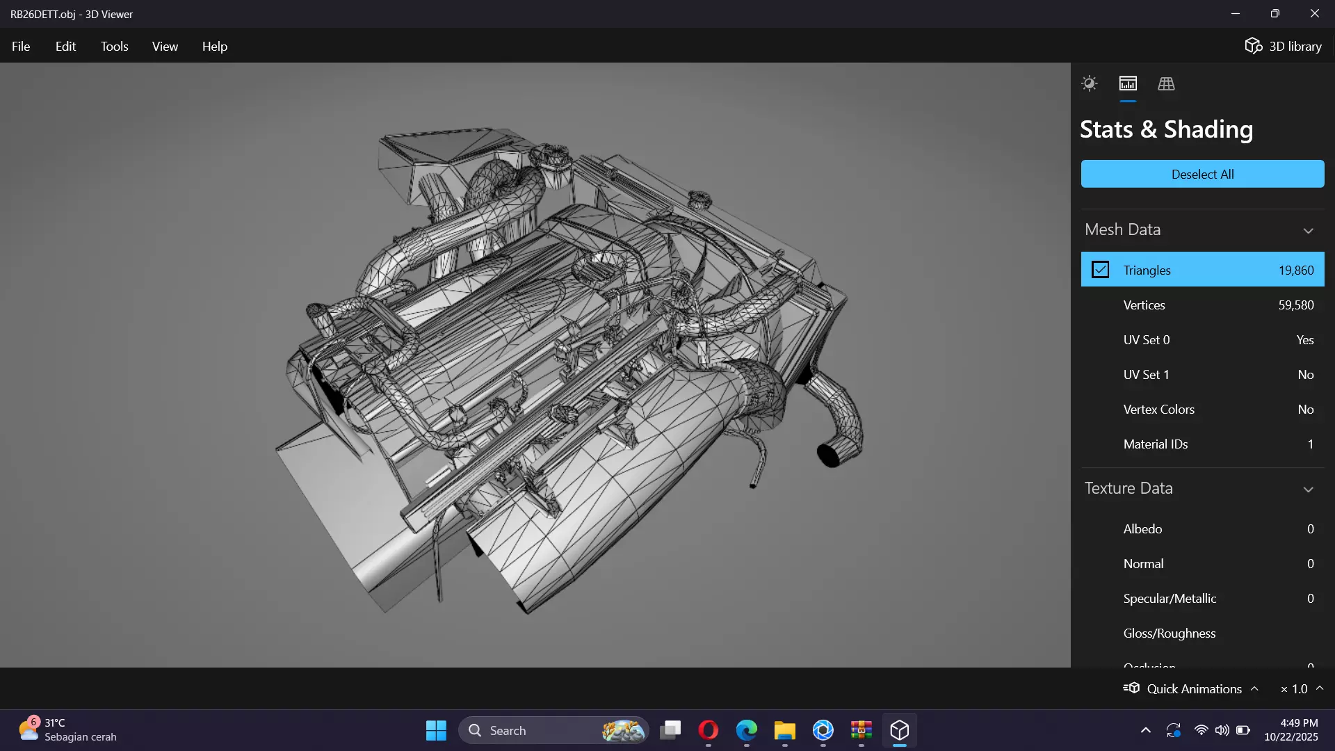 RB26DETT Greddy Engine Low-poly 3D model_22