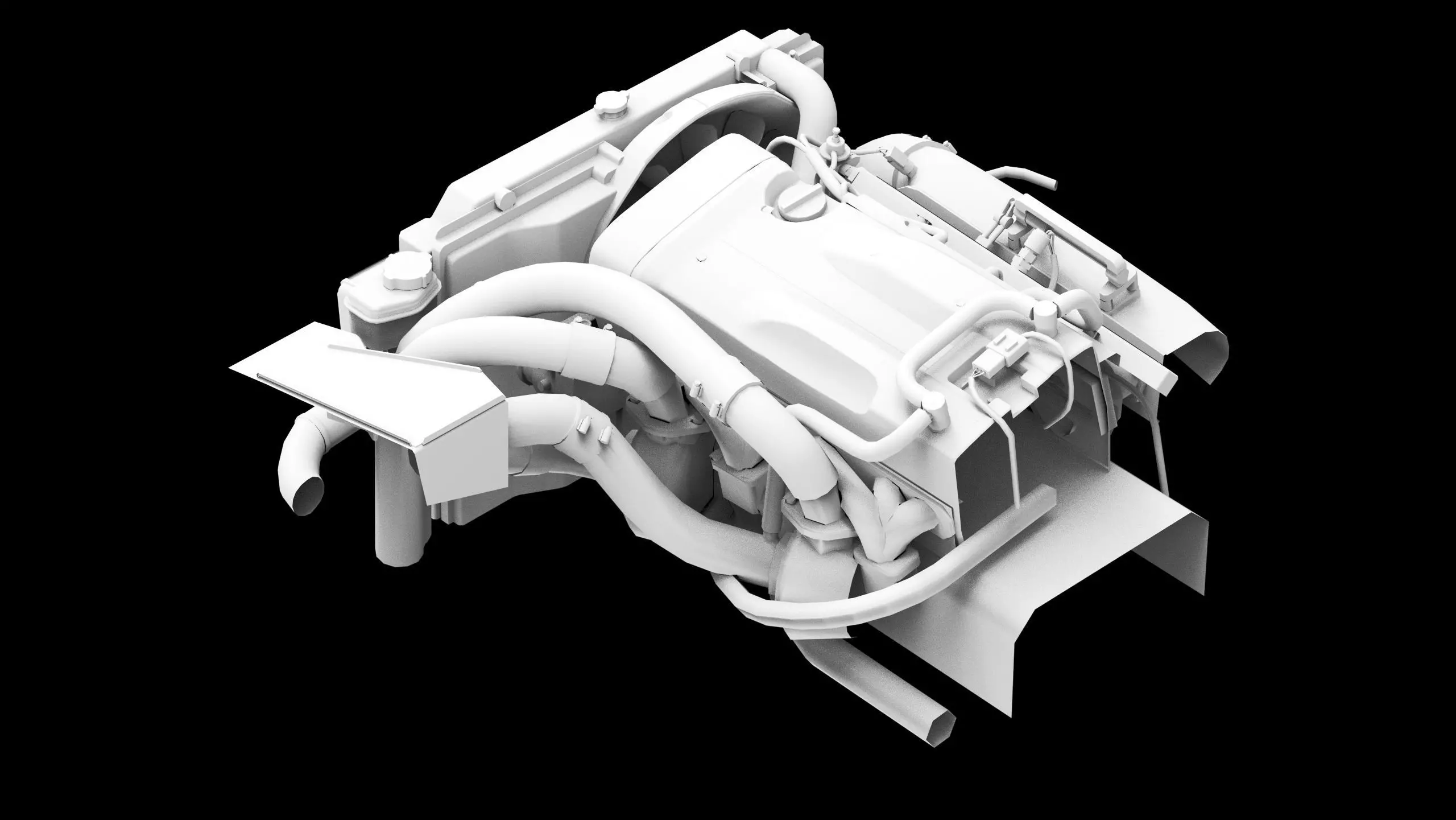 RB26DETT Greddy Engine Low-poly 3D model_12