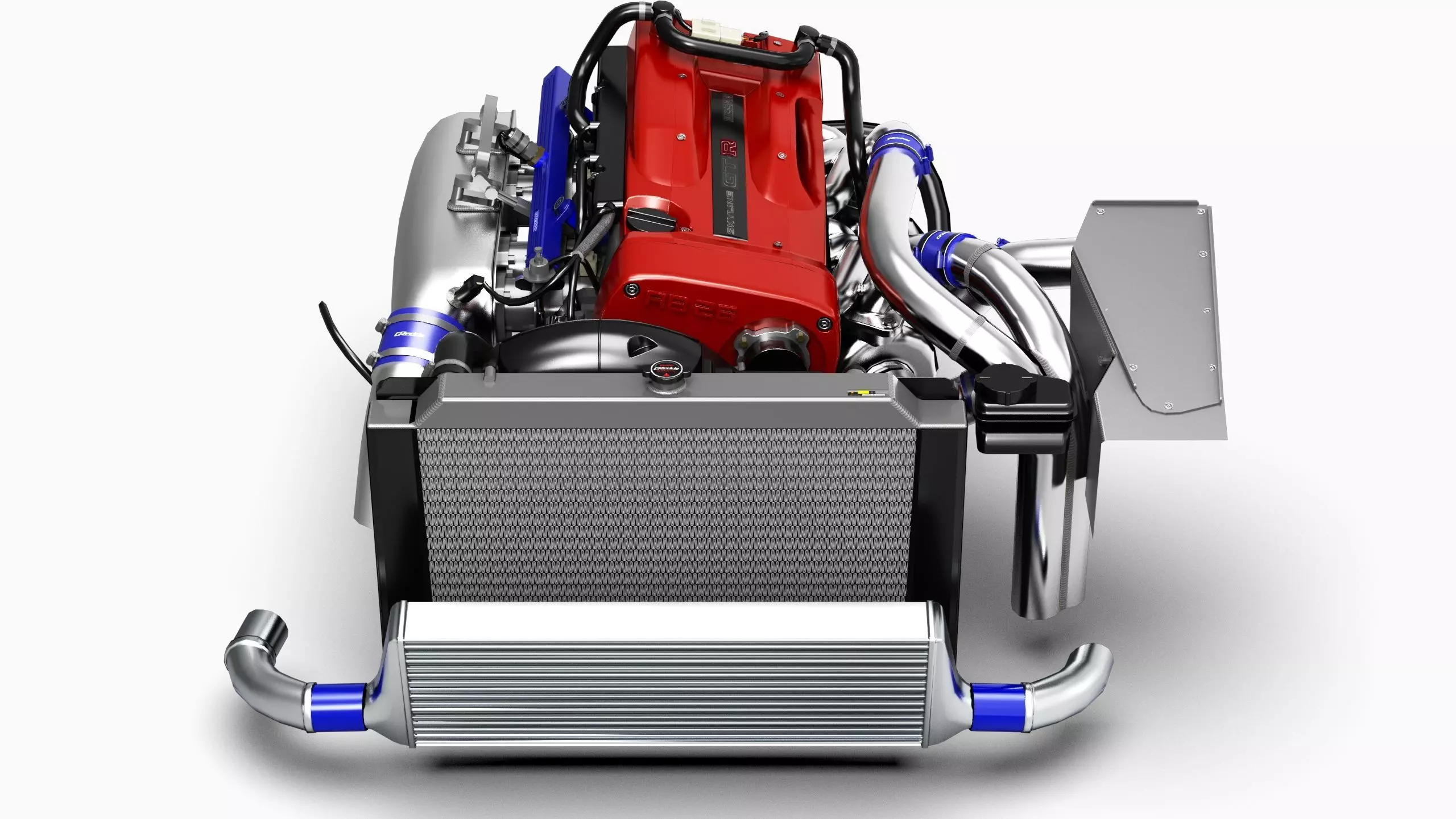 RB26DETT Greddy Engine Low-poly 3D model_1