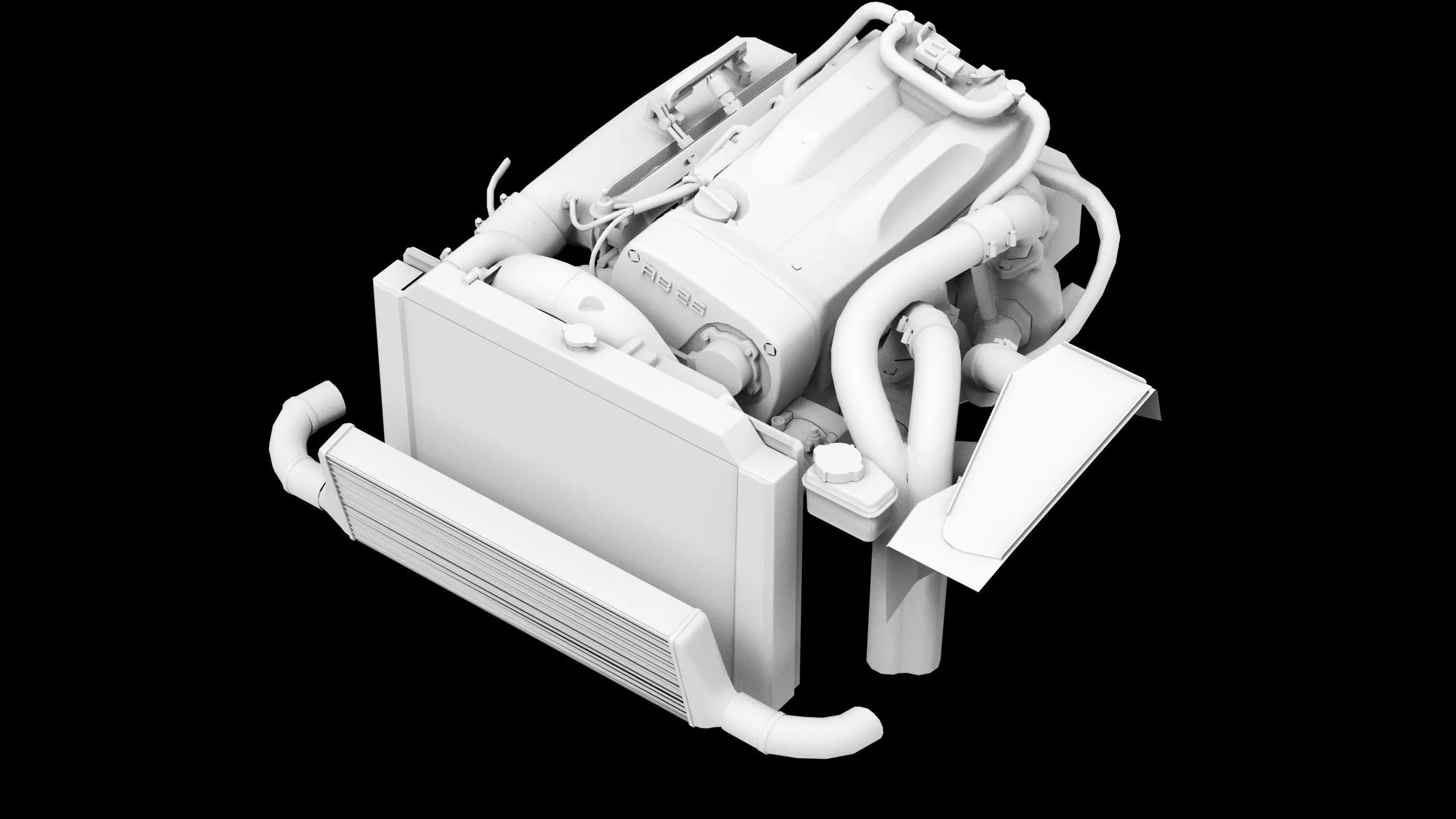 RB26DETT Greddy Engine Low-poly 3D model_7