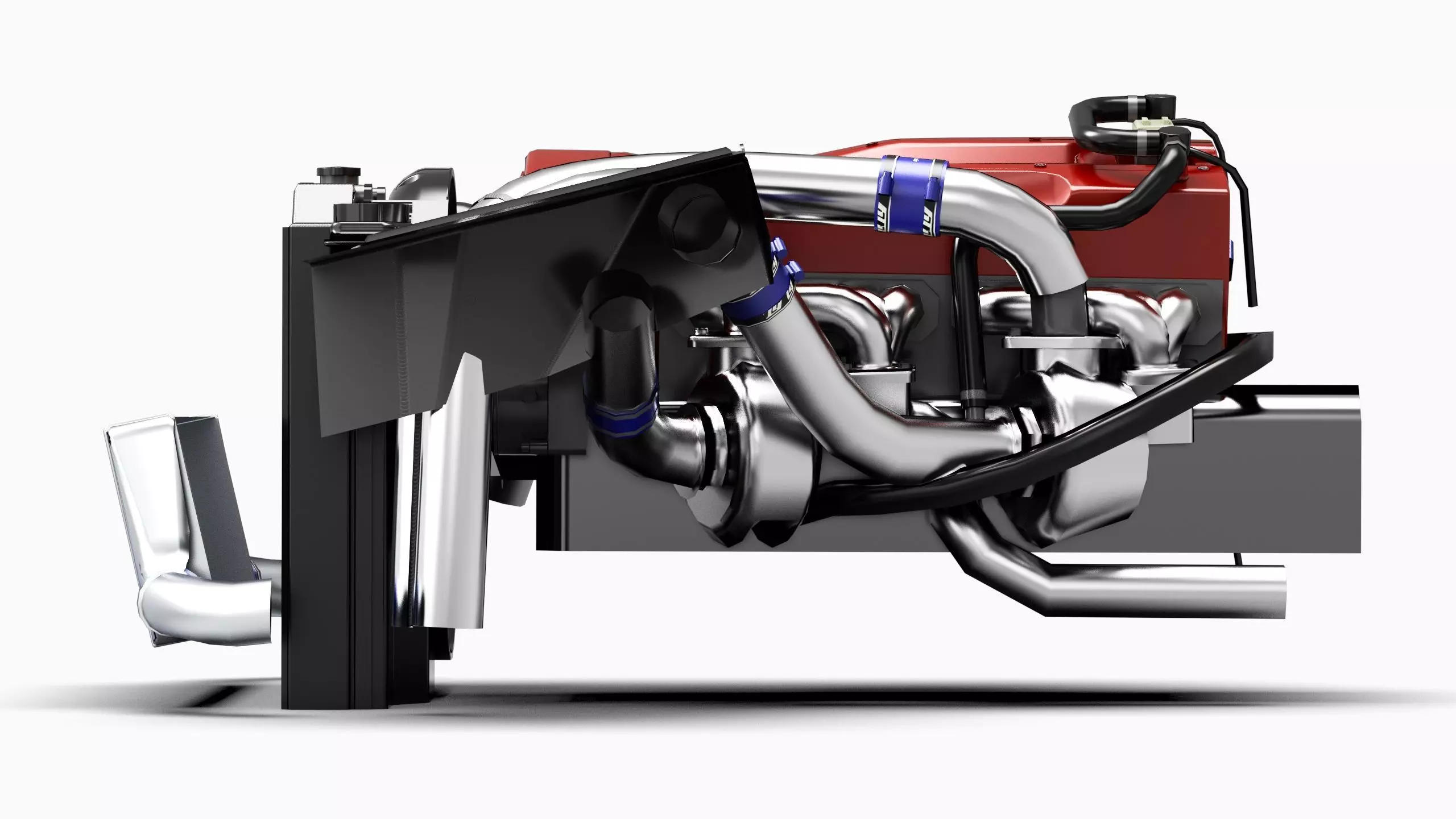 RB26DETT Greddy Engine Low-poly 3D model_4